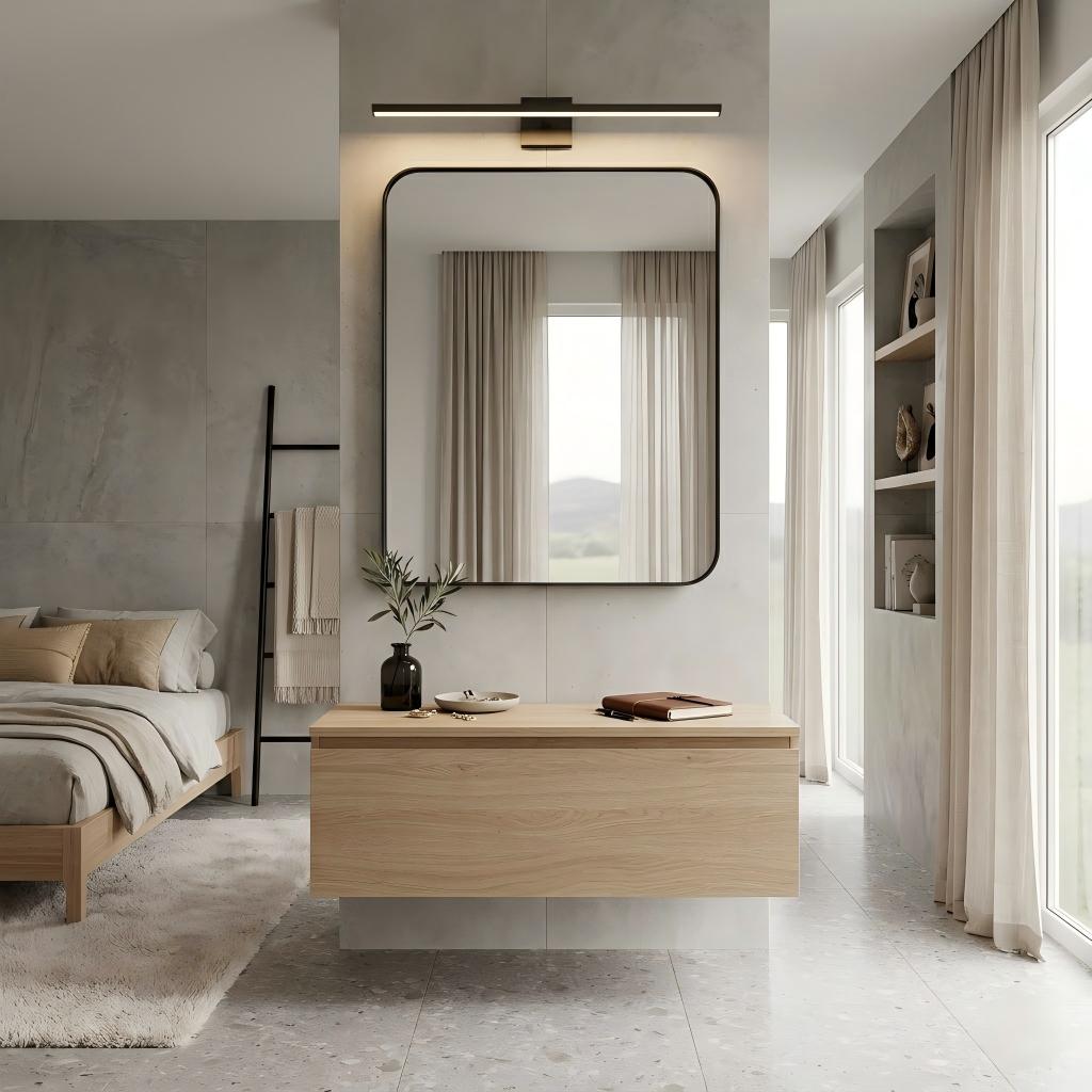 40 in. W x 30 in. H Black Bathroom Wall Mirror, Minimalist Aluminum Framed Vanity Mirror (Vertical/Horizontal)