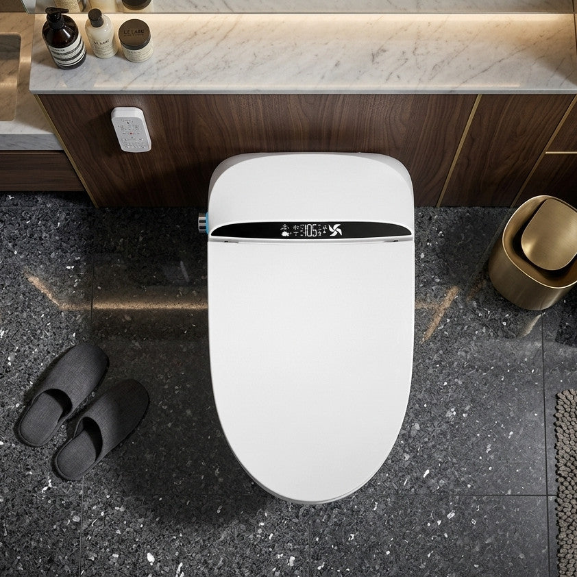 Luxury Smart Toilet with Remote Control, Heated Seat, Dual Wash Functions & Auto Open/Flush
