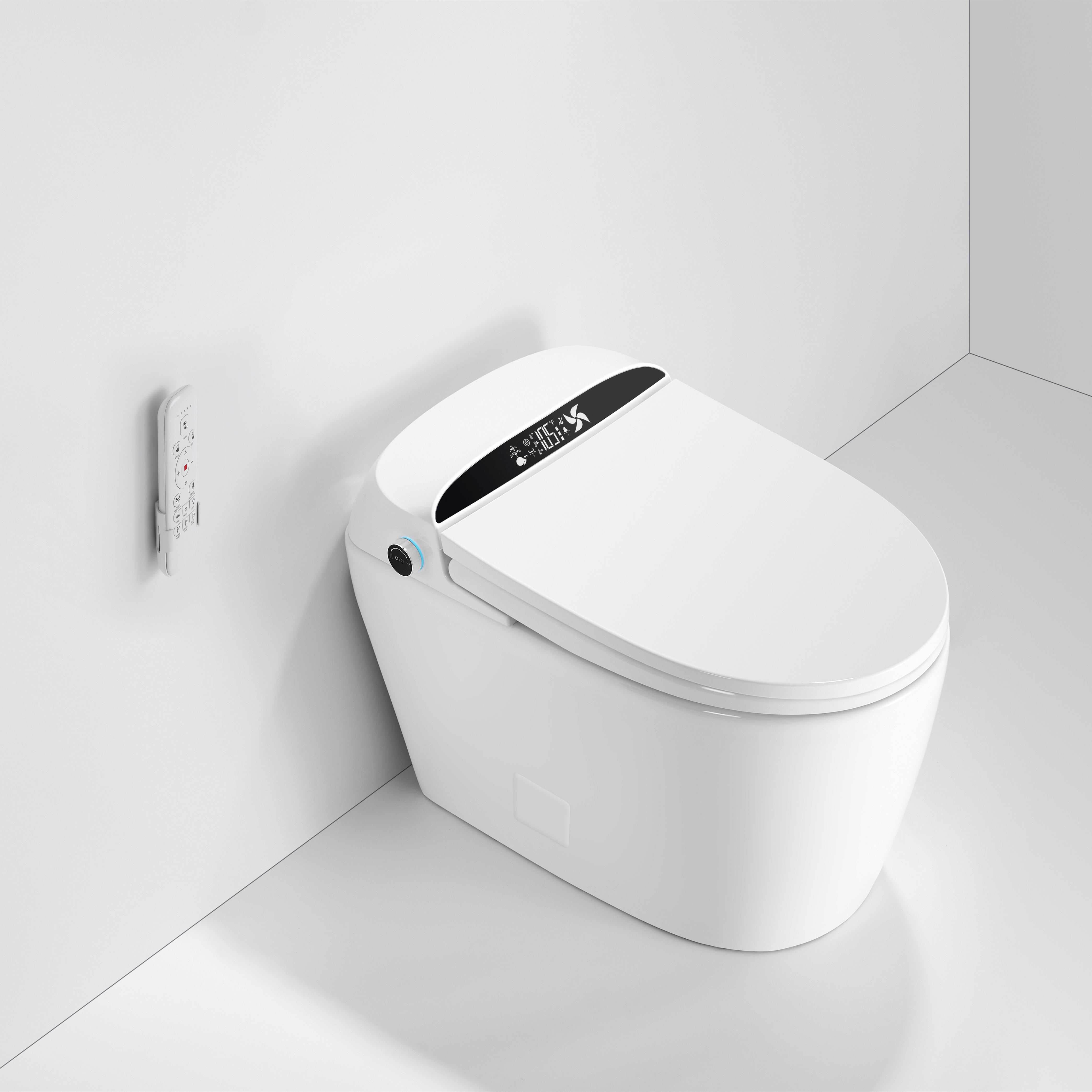 Luxury Smart Toilet with Remote Control, Heated Seat, Dual Wash Functions & Auto Open/Flush