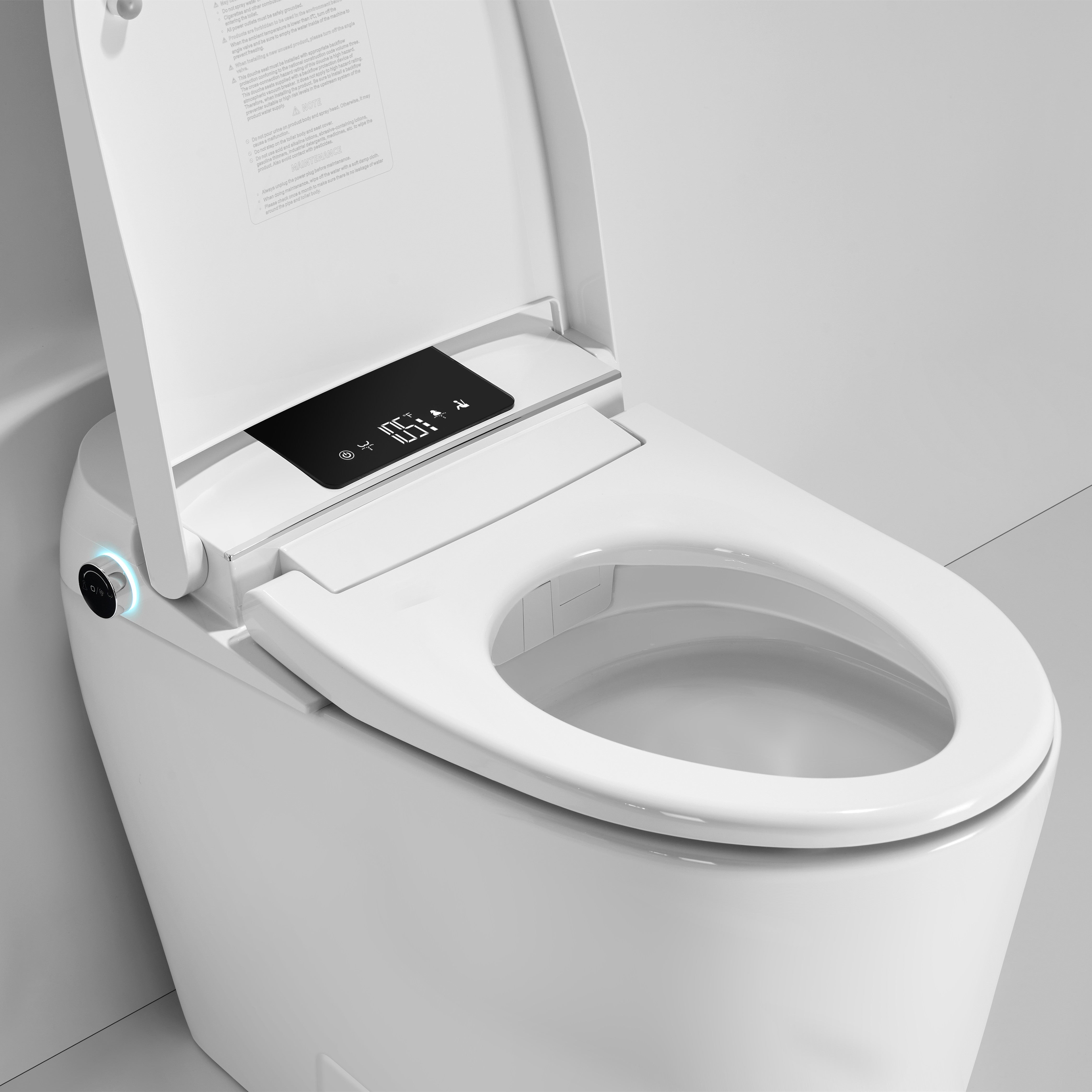 High-Tech Smart Toilet with Foot Sensor, Dual Outlet Bidet, Rear & Lady Wash, Auto Flushing & Auto Lid
