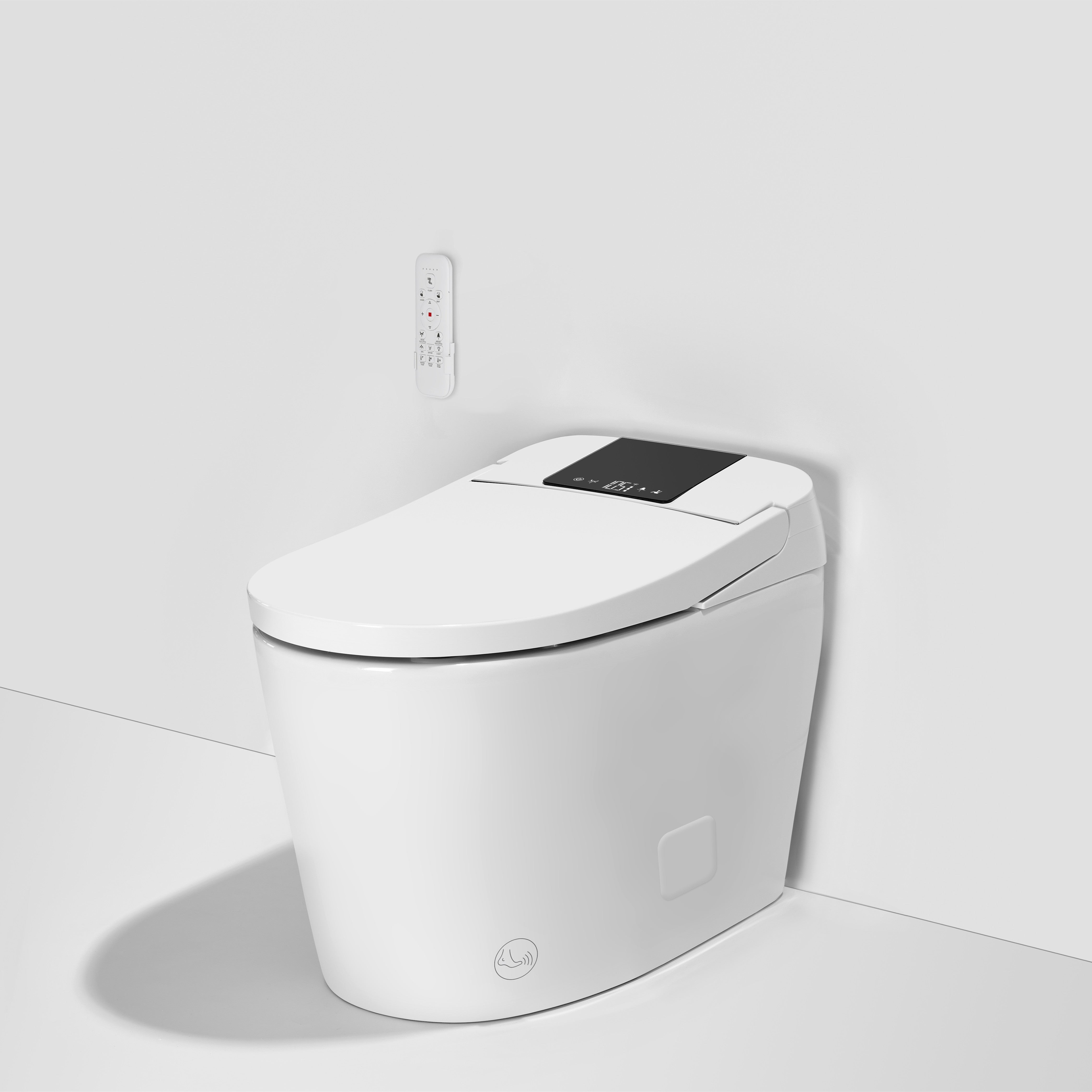 High-Tech Smart Toilet with Foot Sensor, Dual Outlet Bidet, Rear & Lady Wash, Auto Flushing & Auto Lid