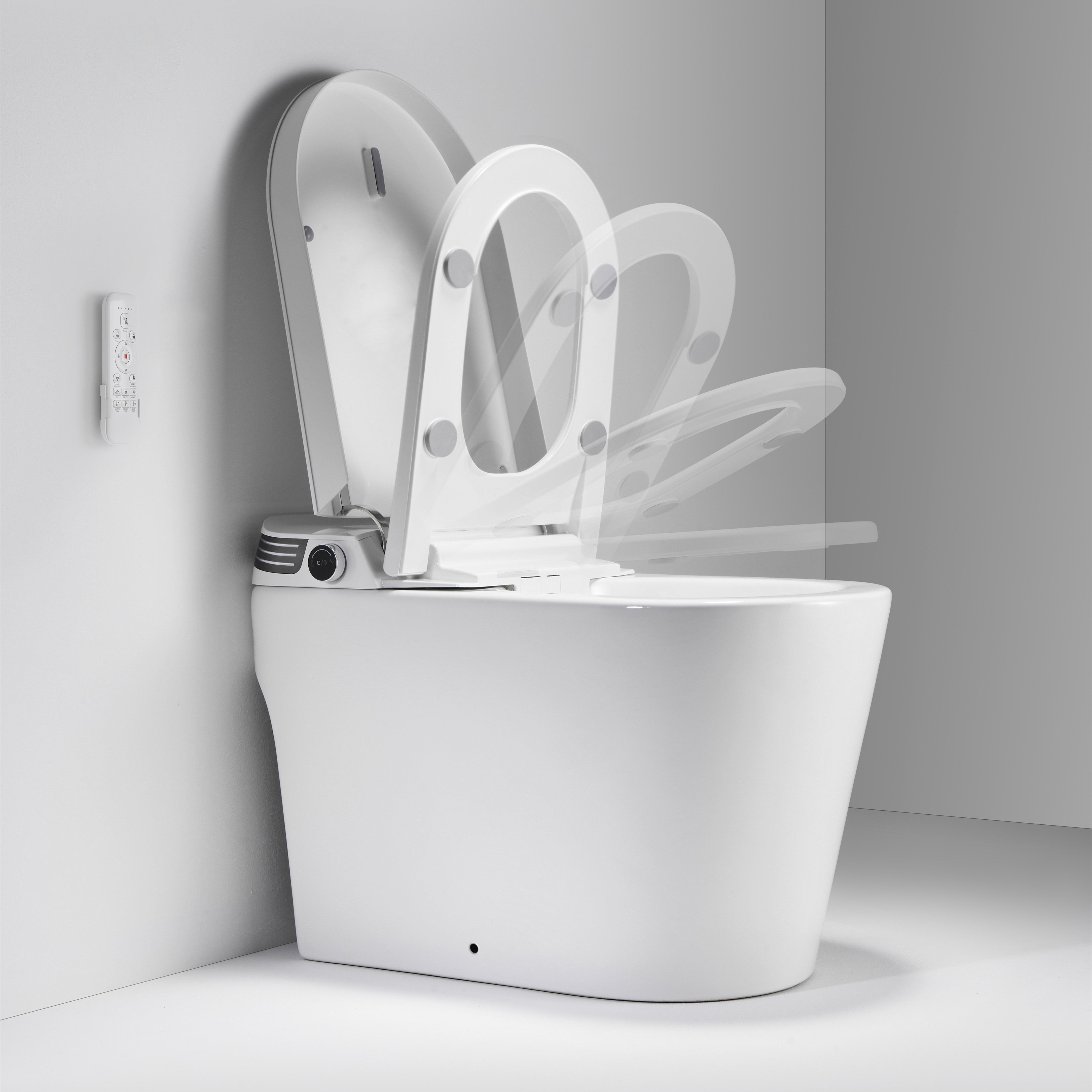 Luxury Smart Toilet with Auto Open Lid, Heated Seat, Self-Cleaning Dual Spray & Ambient lighting