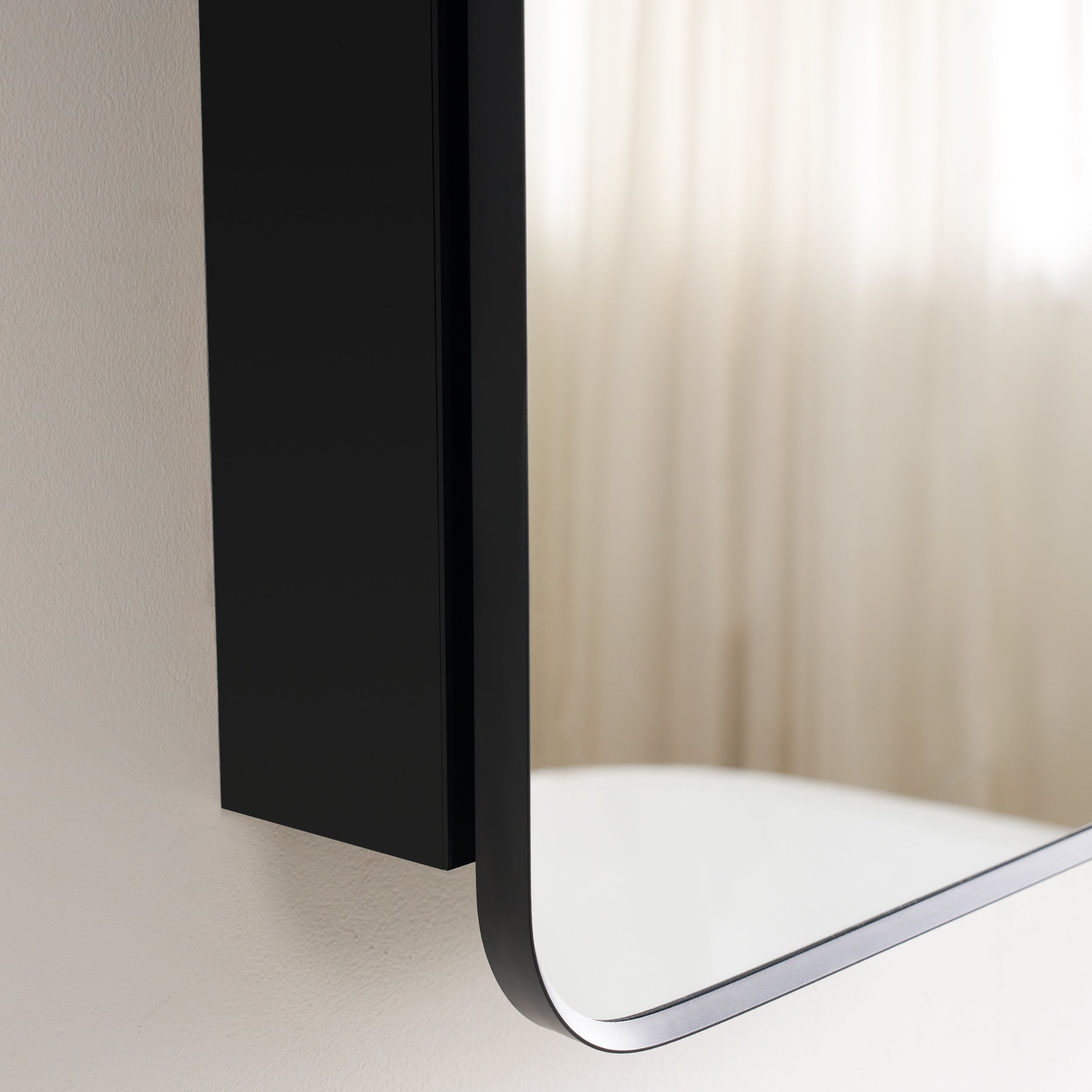 20 in. × 30 in. Black Aluminum Medicine Cabinet Recessed or Wall-Mount Reversible Door with Tempered Adjustable Glass Shelves