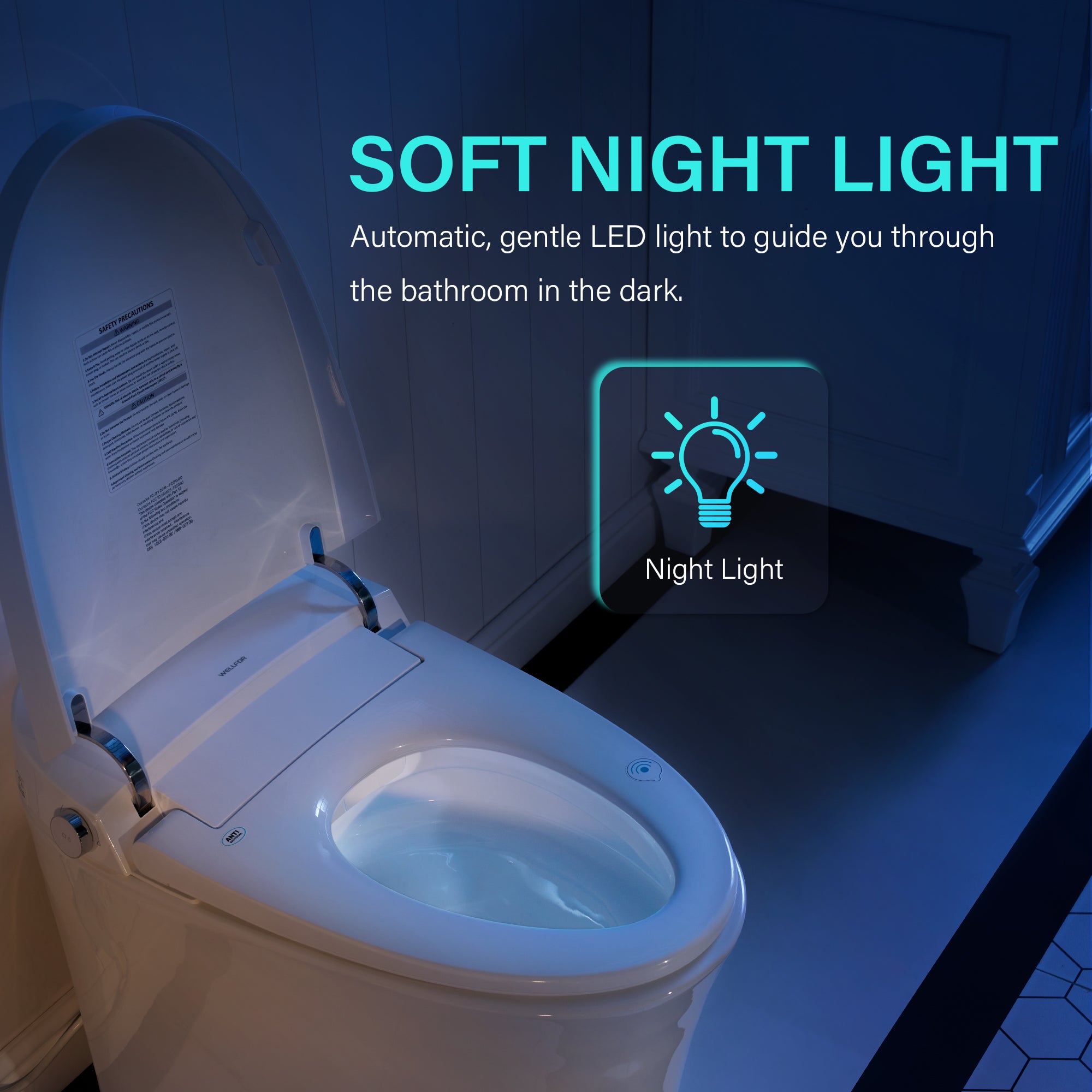 Elongated Smart Bidet Toilet in White with Built-in Tank, Foot Sensor Function, Auto Flush,12-in Rough-In 1.6 GPF