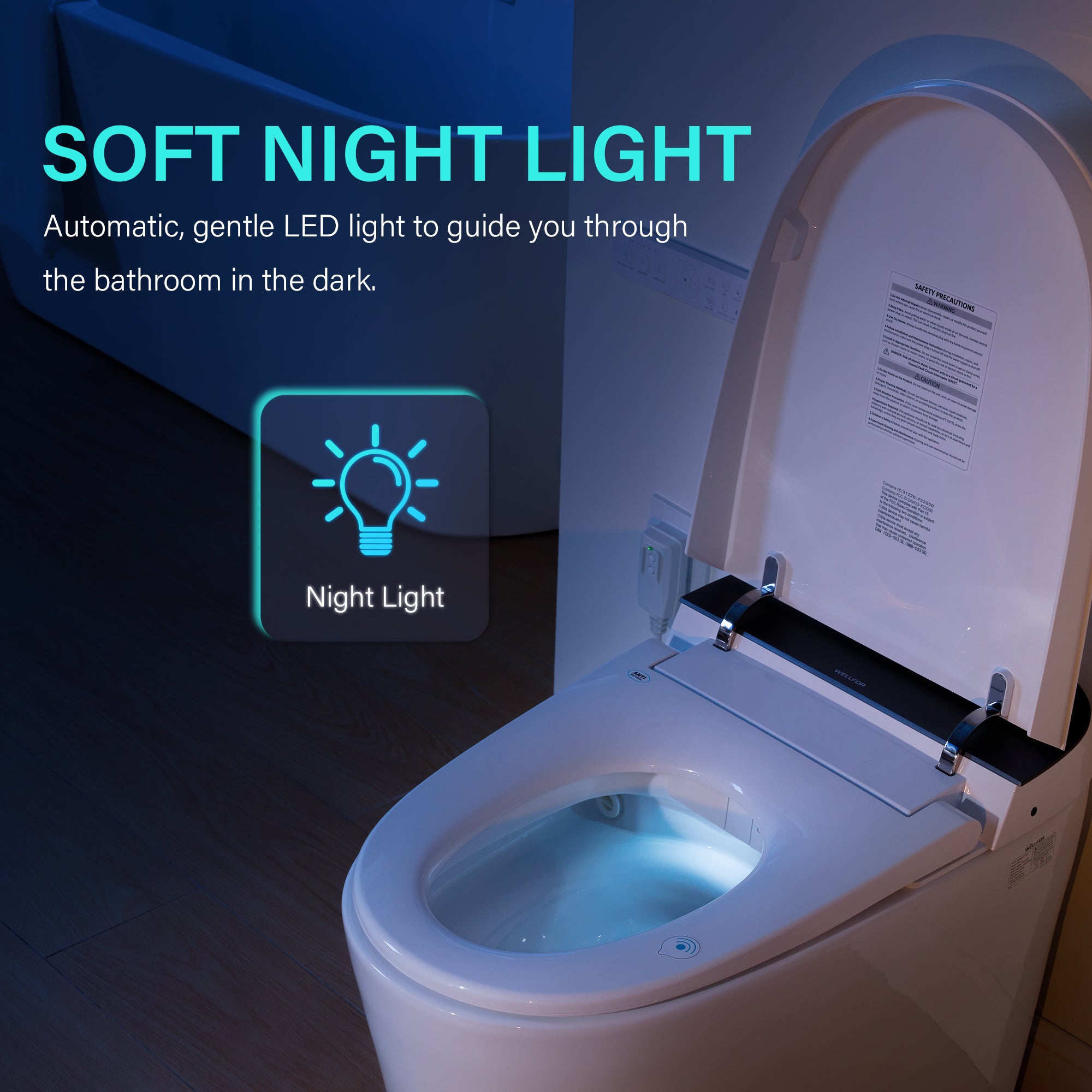 Elongated Smart Bidet Toilet in White with Built-in Tank, Foot Sensor Function, Auto Flush,LED Display, 12-in Rough-In 1.6 GPF