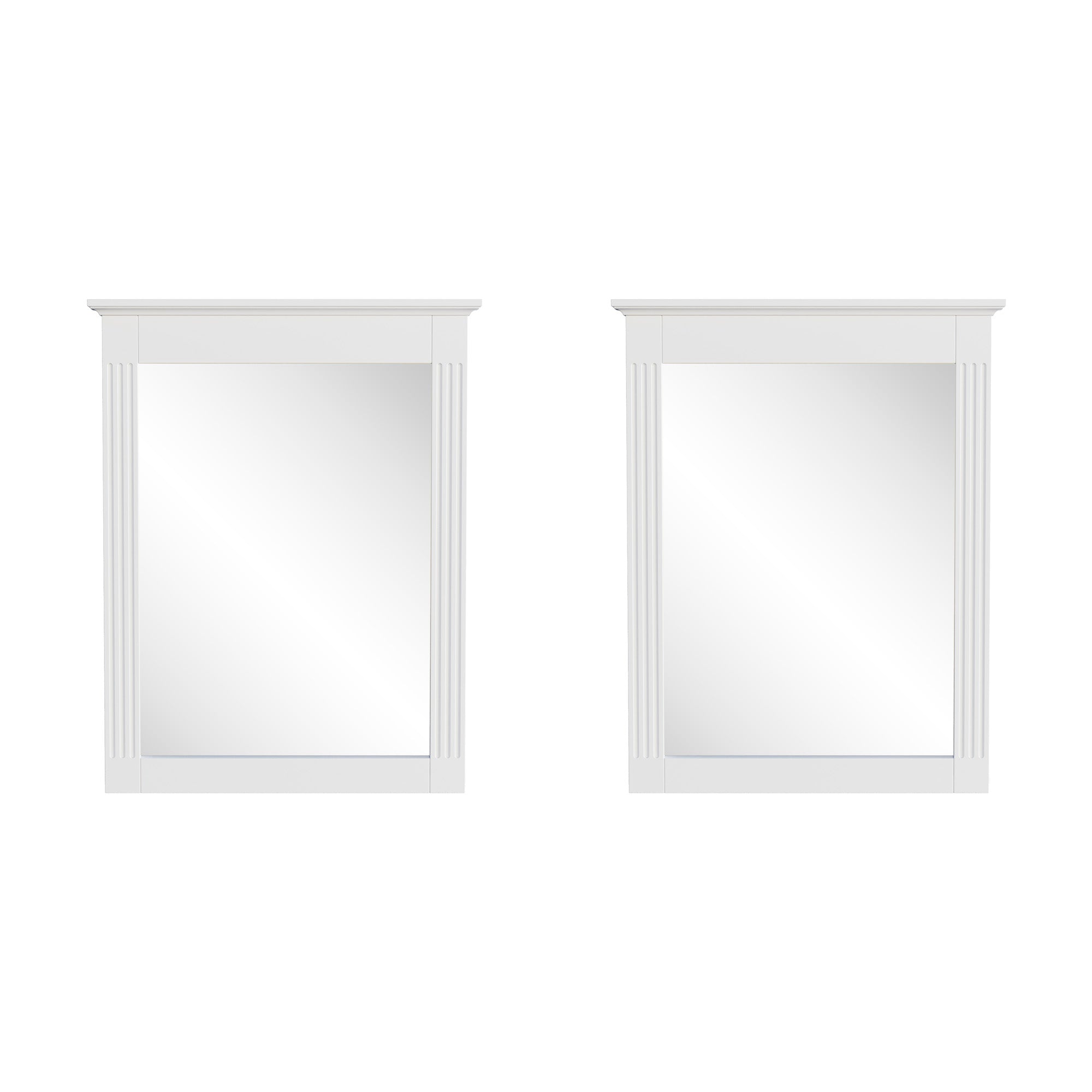 26 in. W x 33 in. H Medium Rectangular Wood Framed Wall Mount Bathroom Vanity Mirror(Set of 2)