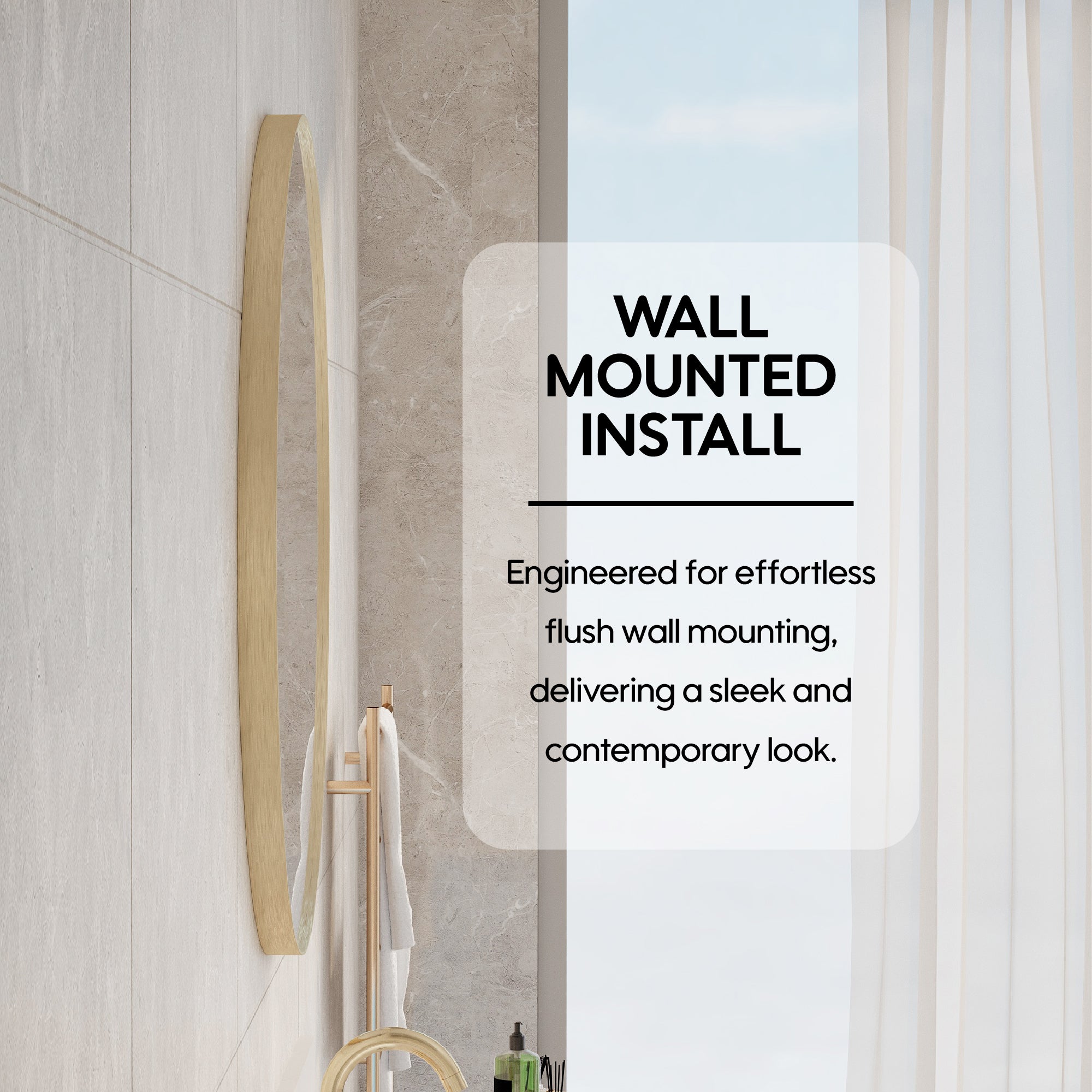 36 in. W x 36 in. H Modern Bathroom Mirror Round Framed Aluminum Wall Mirror Brushed Gold