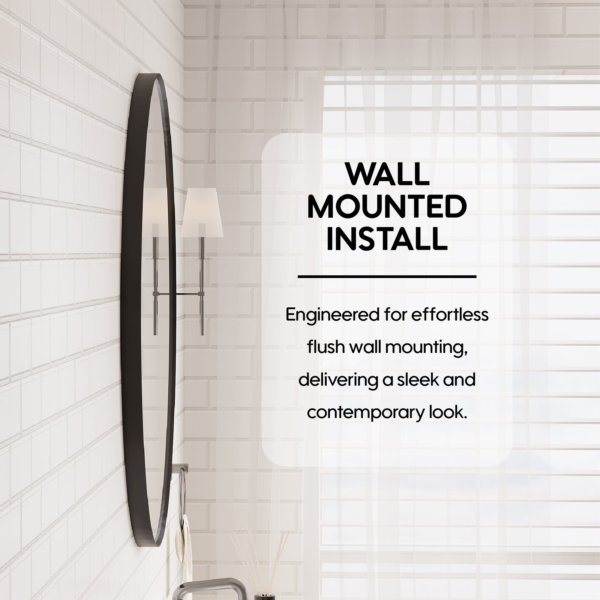 28 in. W x 28 in. H Black Modern Bathroom Mirror Round Framed Aluminum Wall Mirror