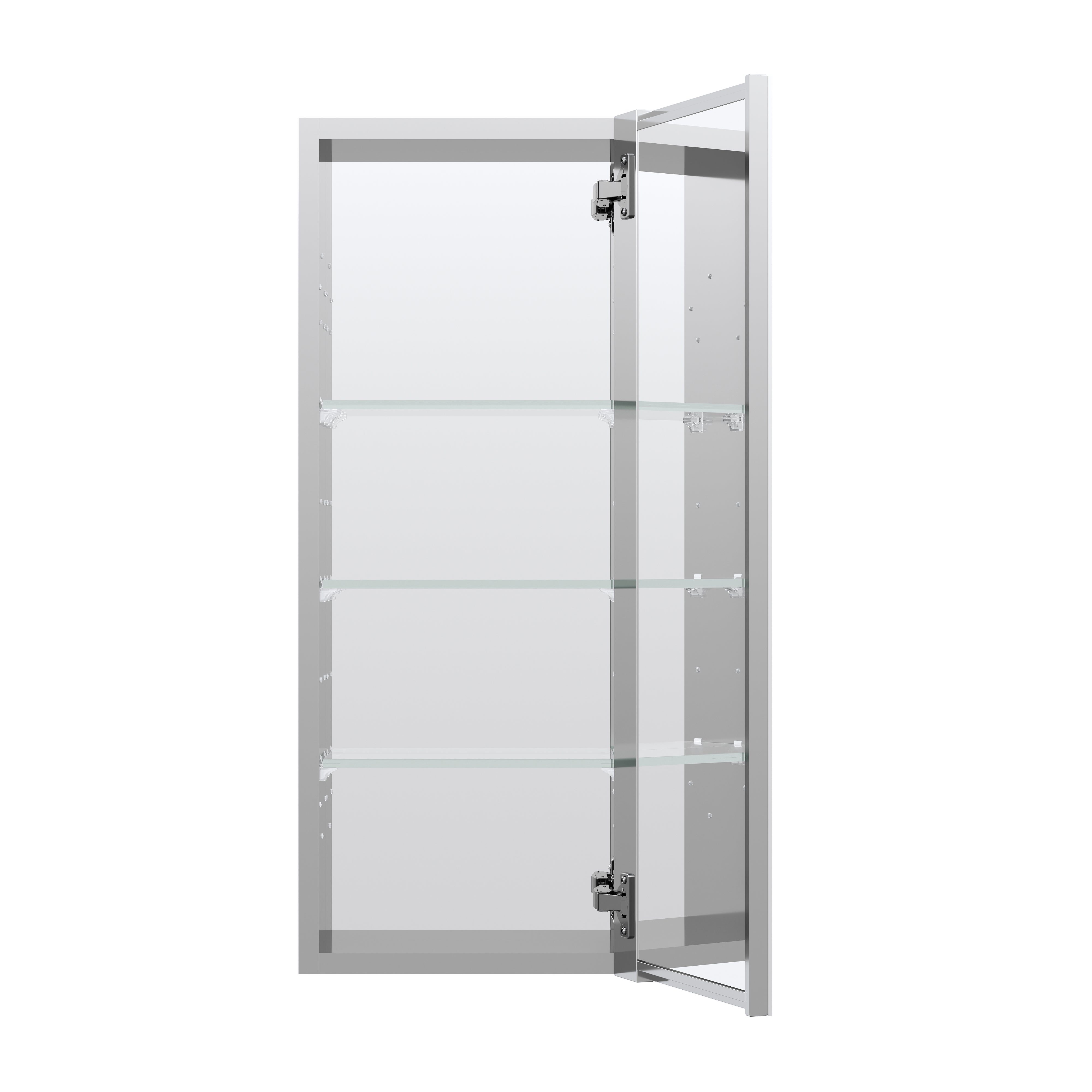 12 in. ×30 in. Copper-Free Tri-Views Mirror Medicine Cabinet with Adjustable Shelves and Right Swing Door