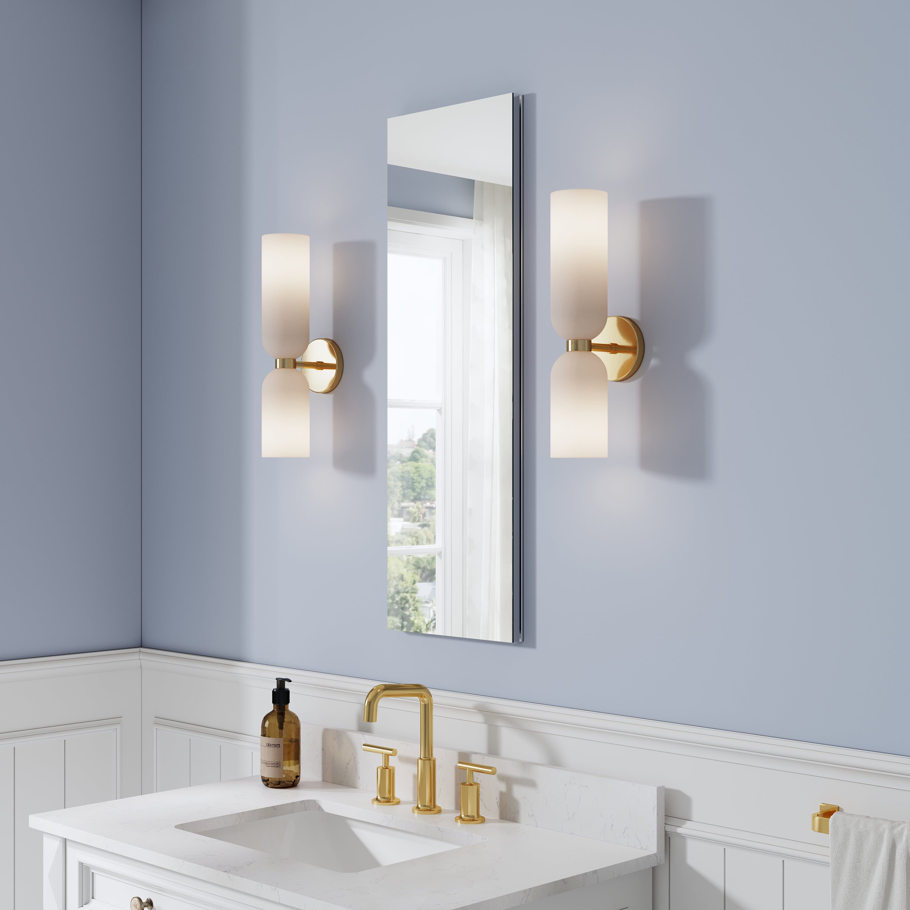 12 in. ×36 in. Copper-Free Tri-Views Mirror Medicine Cabinet, Recessed/Surface Mount and Left/Right Swing Door