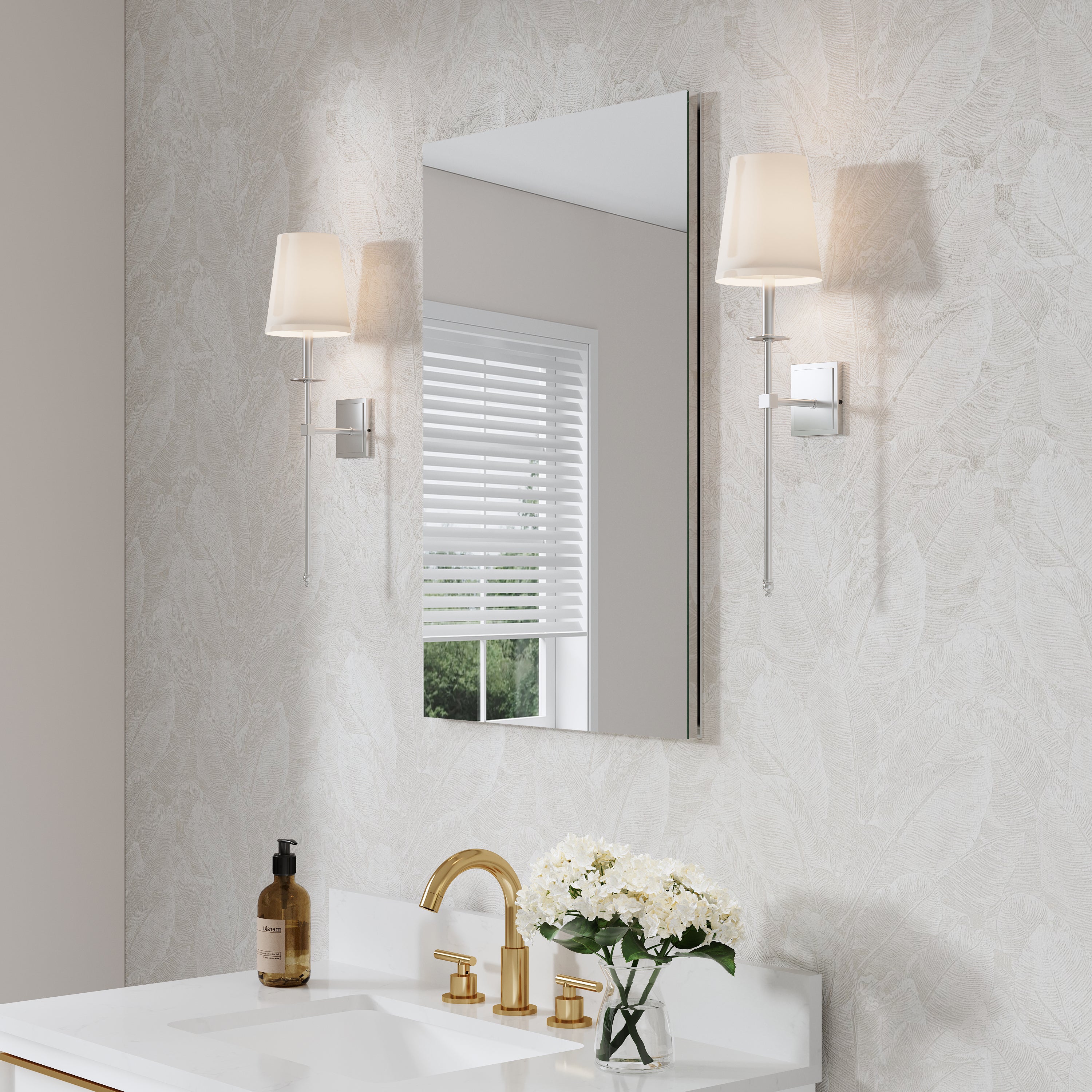 20 in.×30 in. Copper-Free Tri-Views Mirror Cabinet with Adjustable Shelves and Left Swing Door