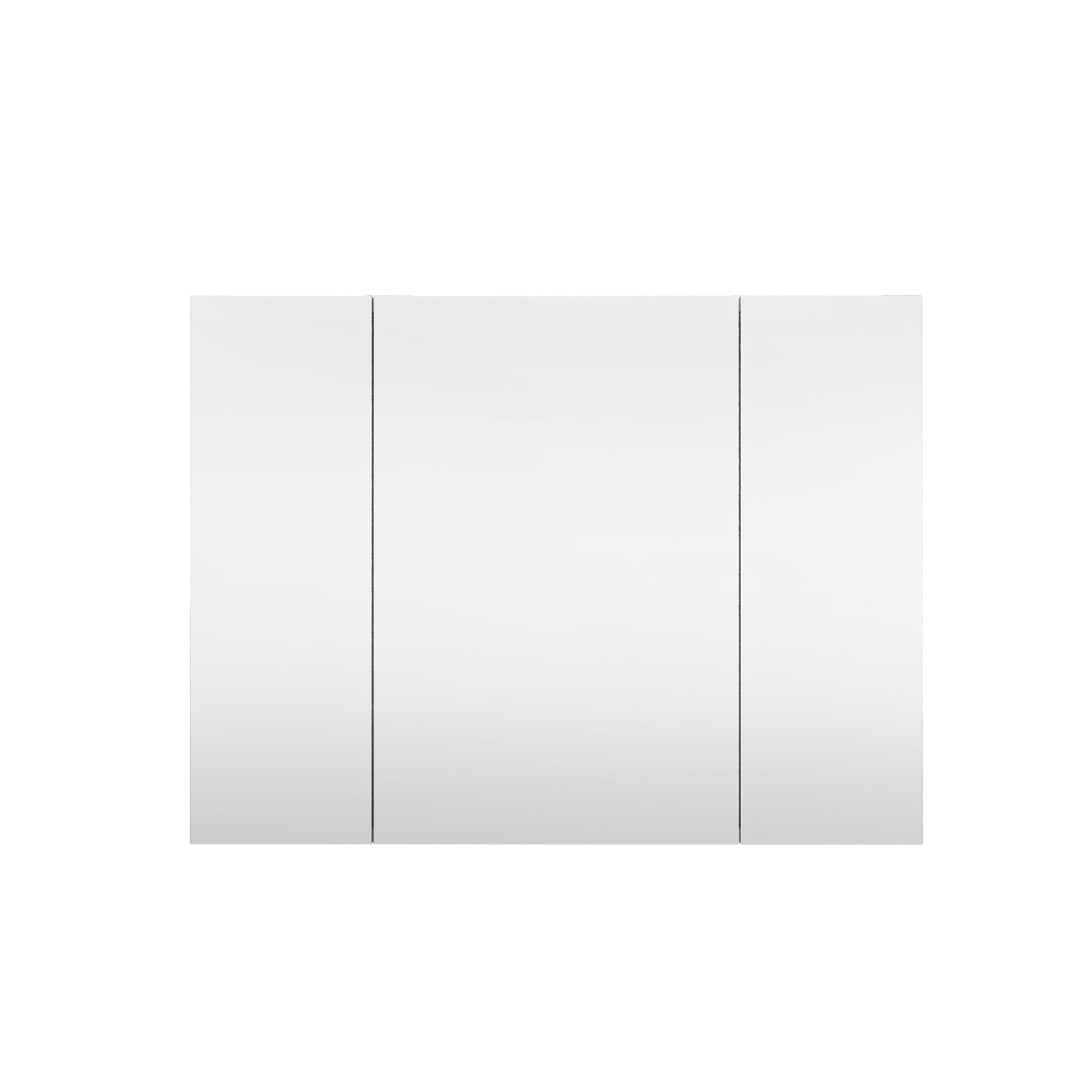 40 in.×30 in. Tri-View Copper-Free Medicine Cabinet with Mirror, Soft-Close Hinges, Recessed or Wall Mount