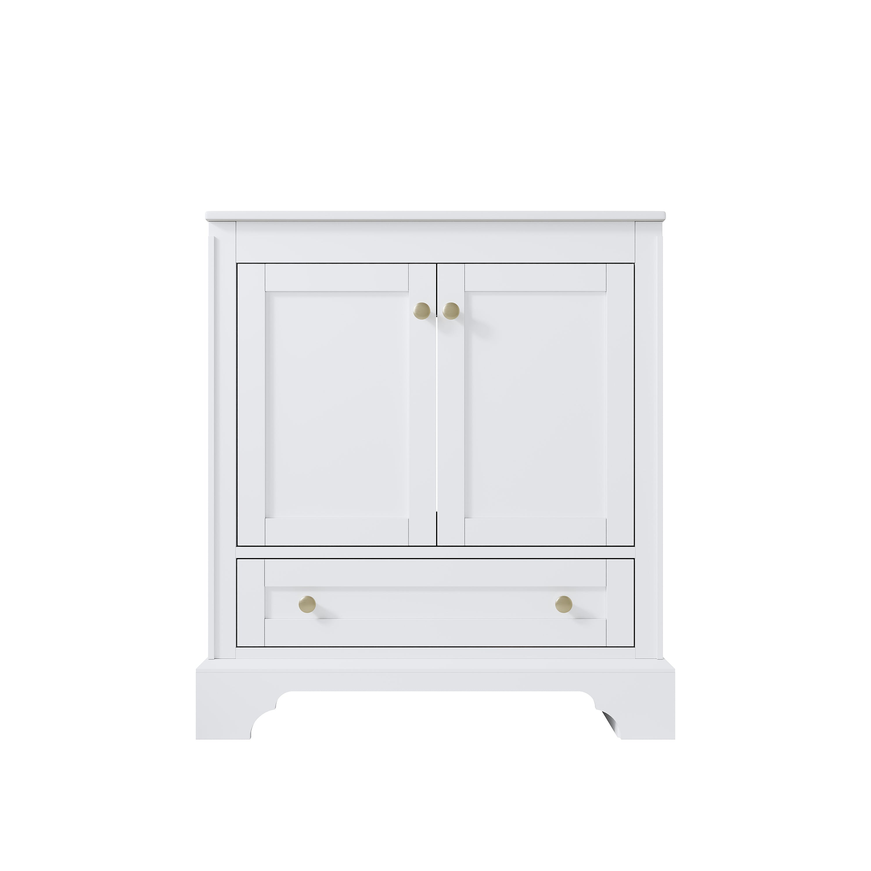 30 inch Bathroom Vanity with Sink Combo Set, Solid Wood Bathroom Storage Cabinet with Soft-Closing Doors, White