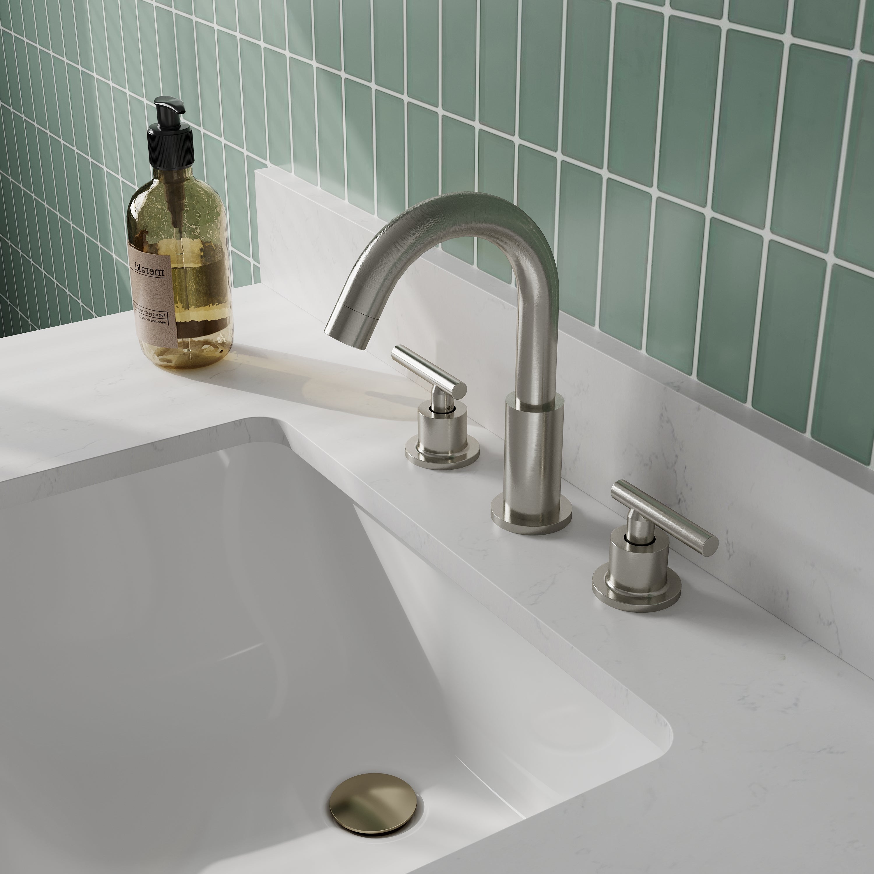 Modern Bathroom Basin Faucet with 360° Swivel Spout, Dual Handle Hot & Cold Mixer, Water-Saving 1.2 GPM