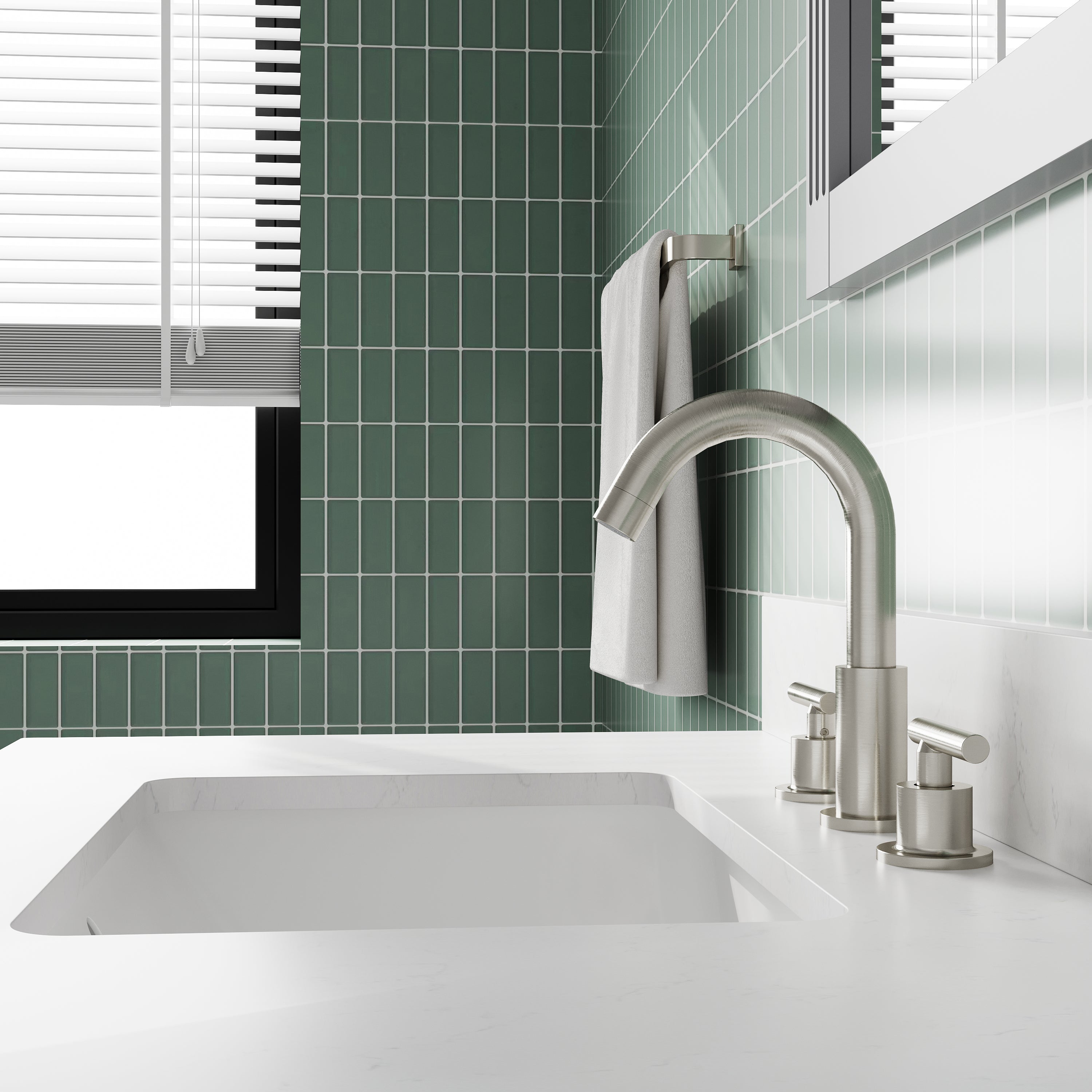 Modern Bathroom Basin Faucet with 360° Swivel Spout, Dual Handle Hot & Cold Mixer, Water-Saving 1.2 GPM