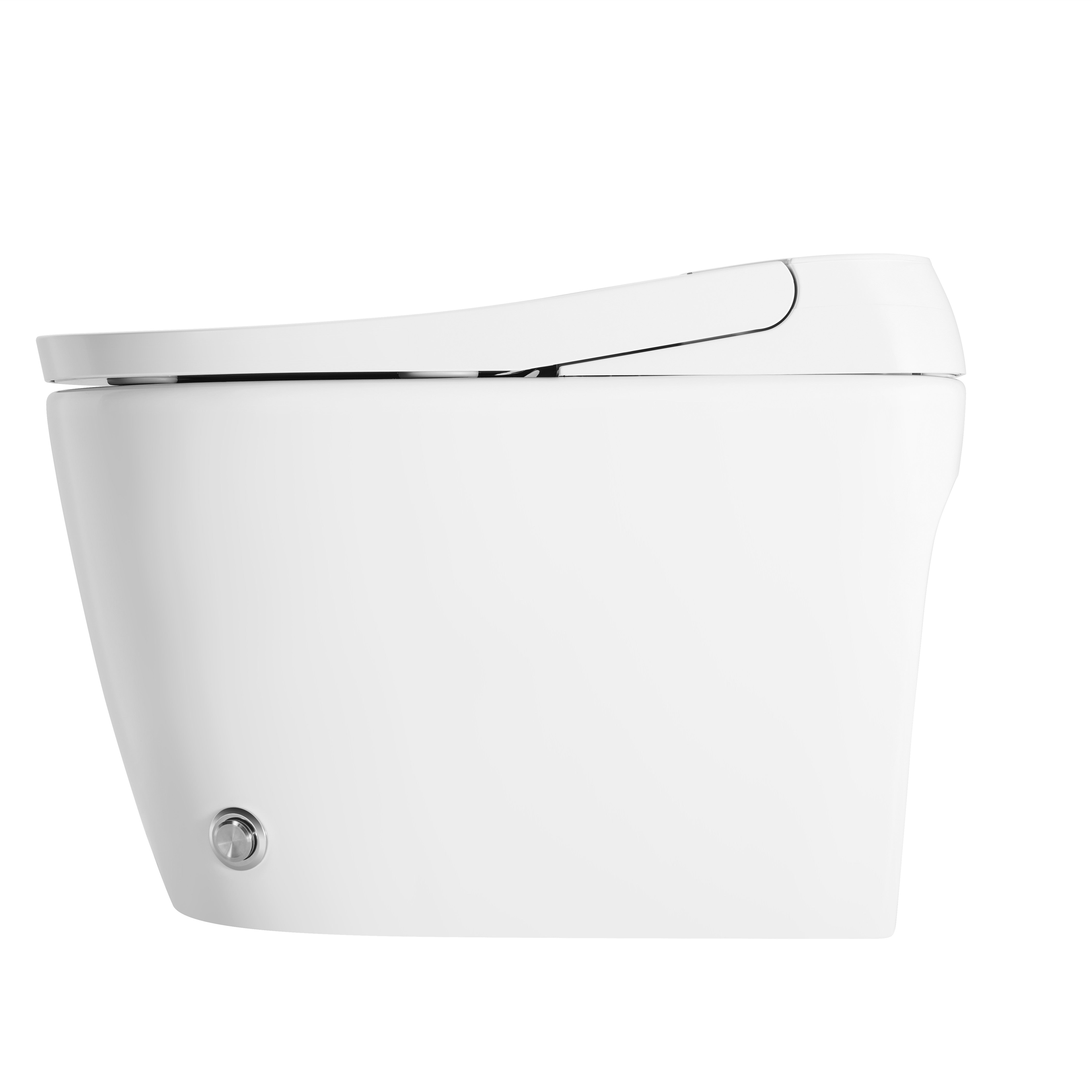 Smart Toilet with Auto Flushing, Foot Sensor, Nightlight & Antibacterial Coating, 1.28GPF