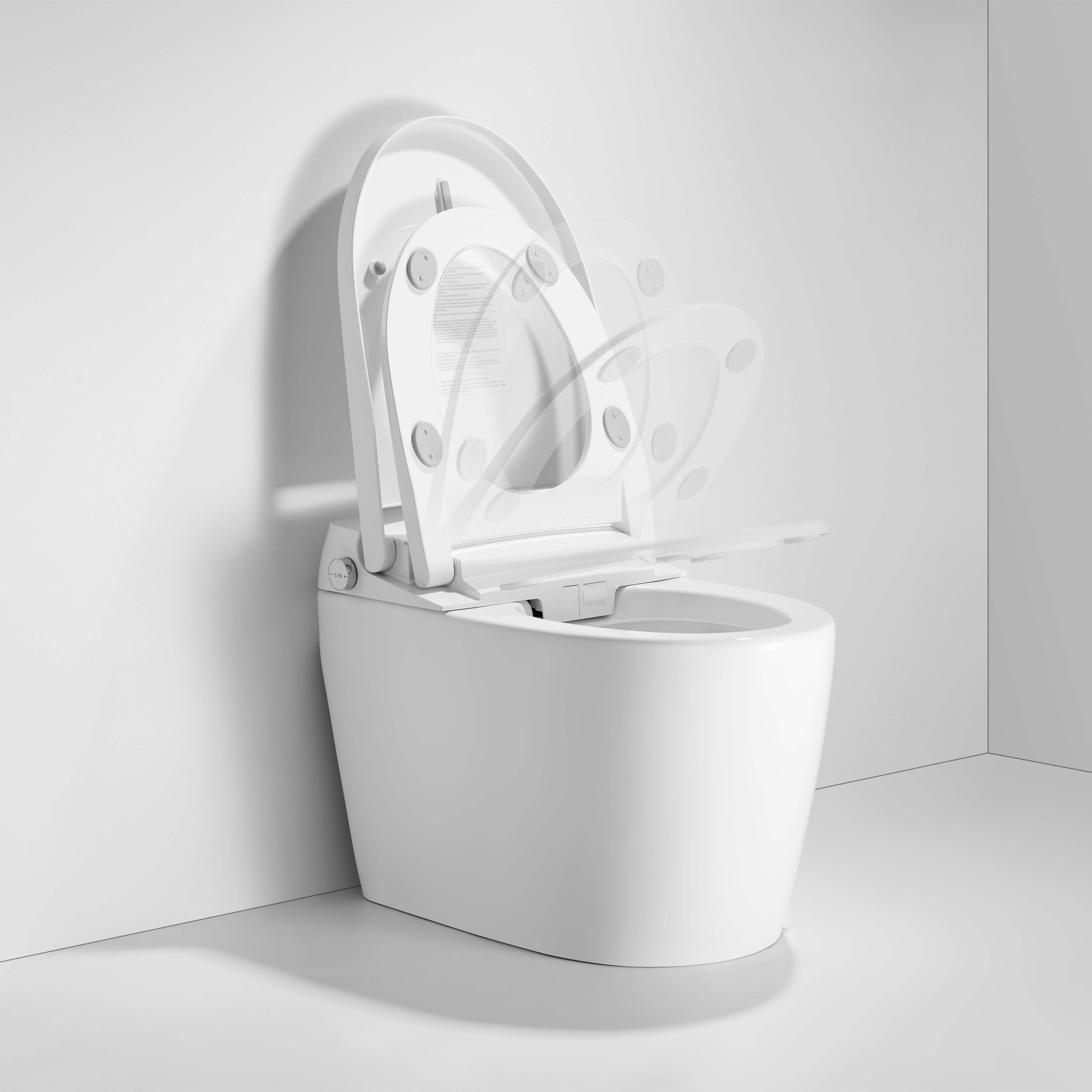 Smart Toilet with Auto Flushing, Foot Sensor, Nightlight & Antibacterial Coating, 1.28GPF