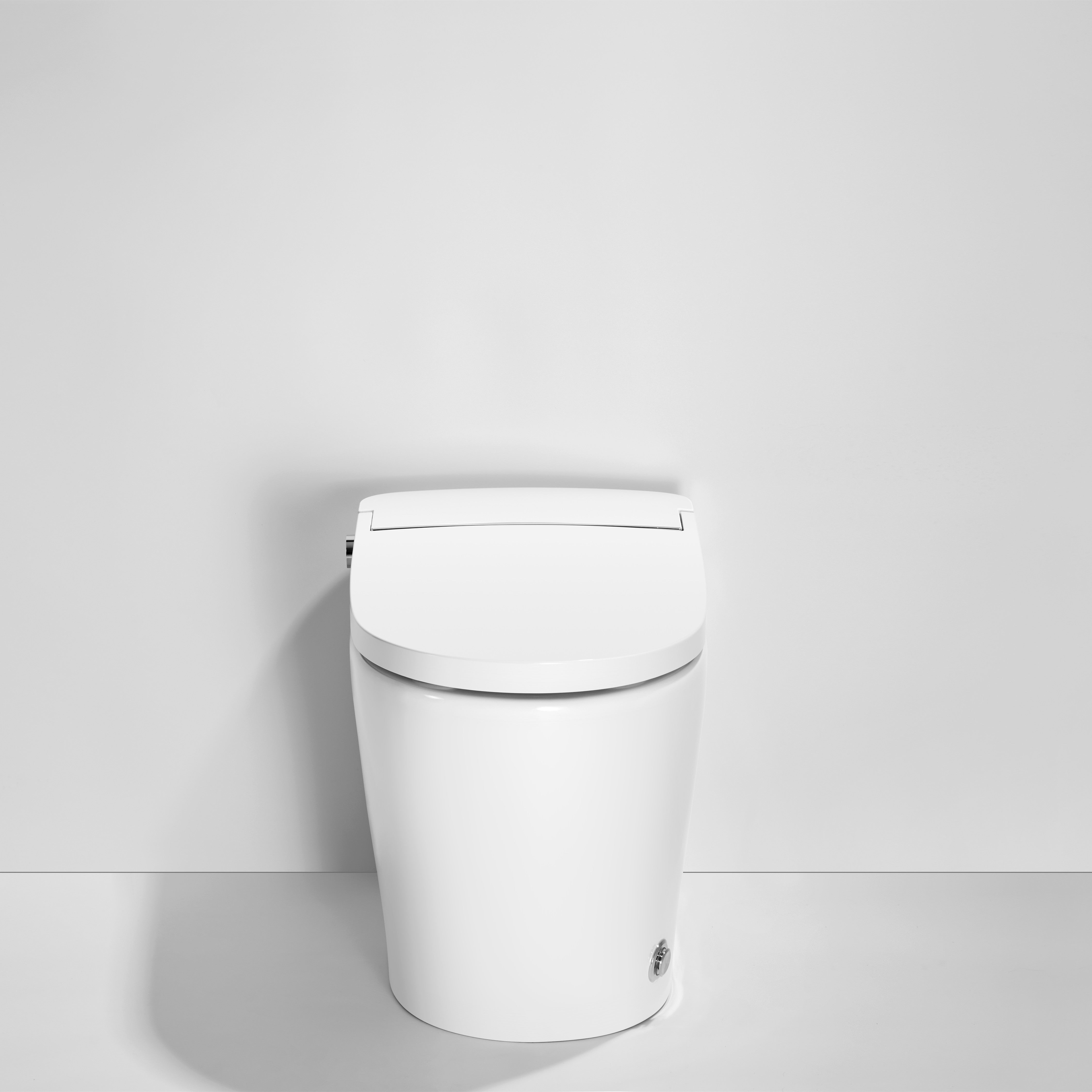 Smart Toilet with Auto Flushing, Foot Sensor, Nightlight & Antibacterial Coating, 1.28GPF