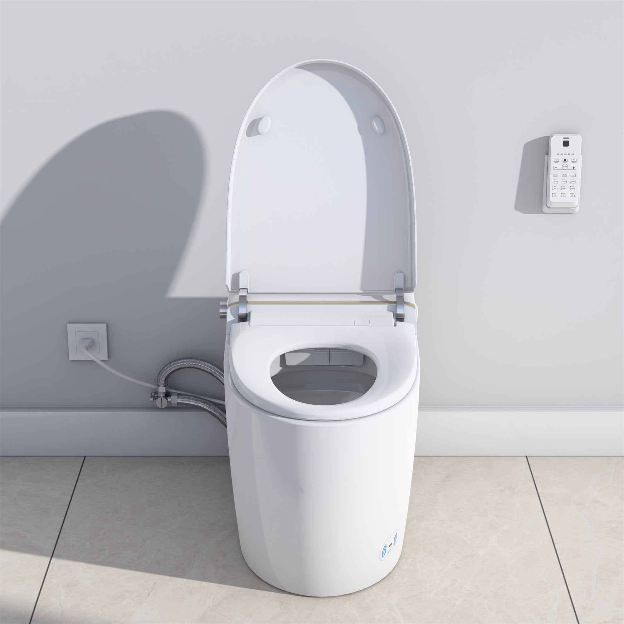 Smart Toilet With Auto Flush,Heated Seat,Warm Water,Warm Air Drying,LED Temperature Display