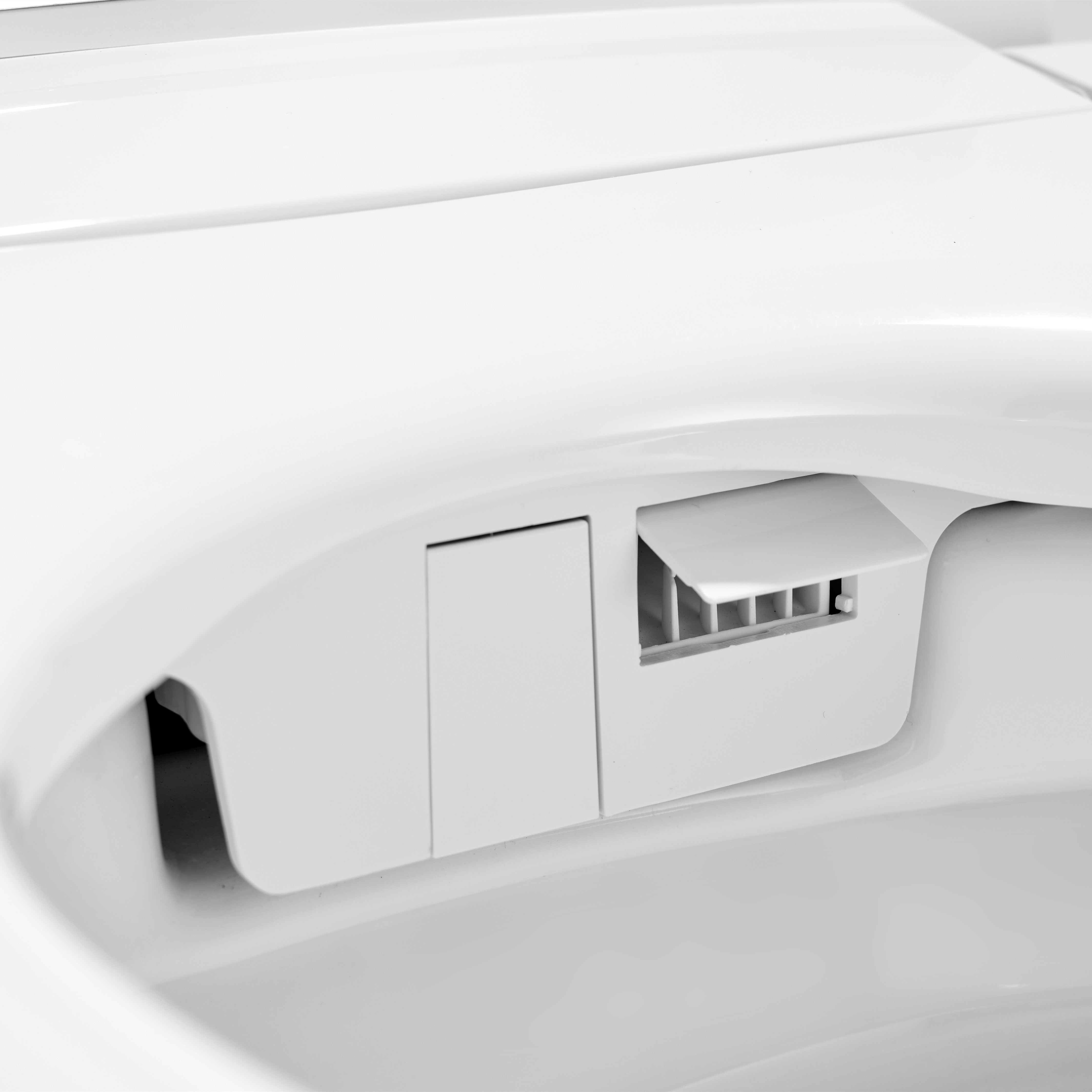 High-Tech Smart Toilet with Foot Sensor, Dual Outlet Bidet, Rear & Lady Wash, Auto Flushing & Auto Lid