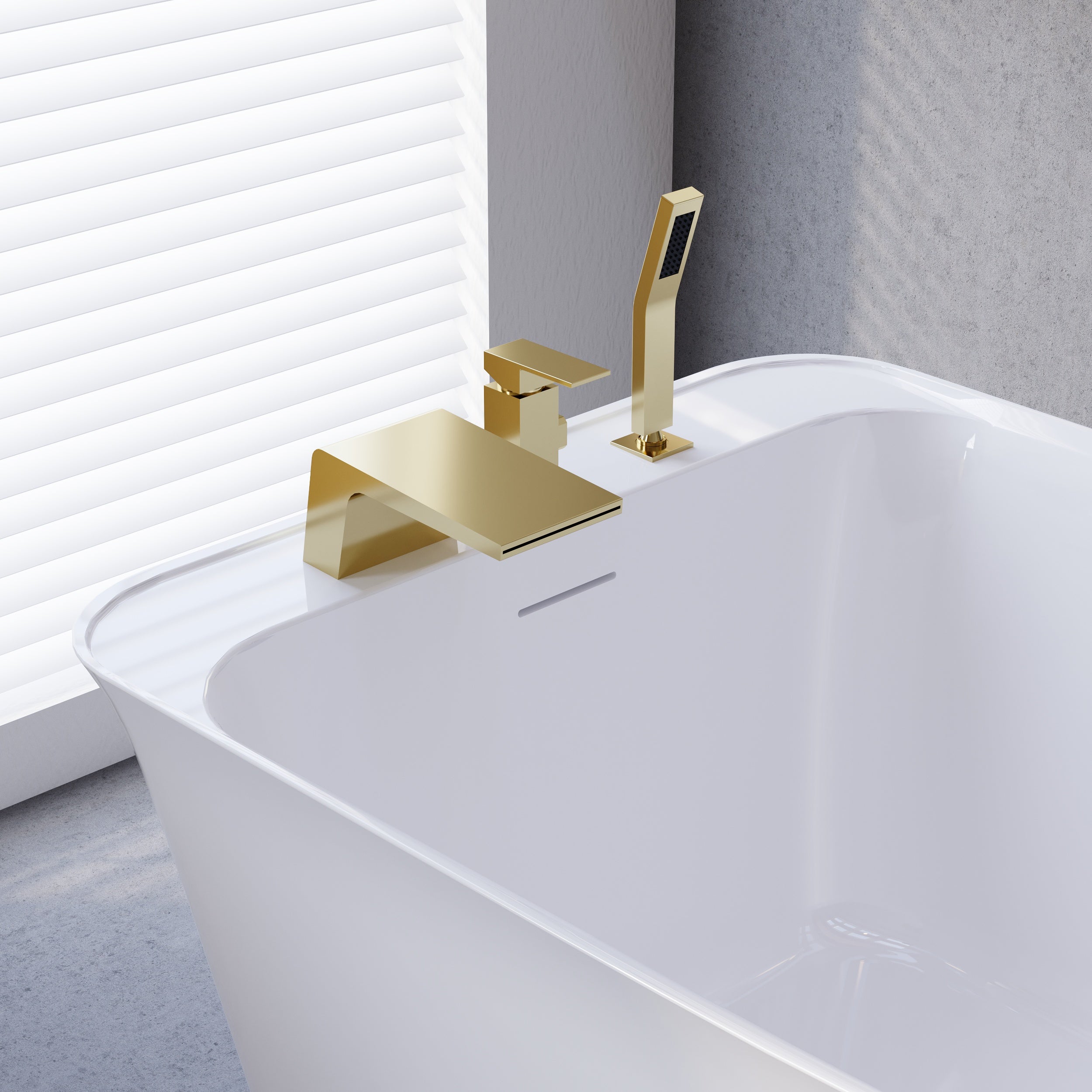 64" Freestanding Acrylic Soaking Bathtub with Ergonomic Design, Integrated Slotted Overflow & Pop-Up Drain