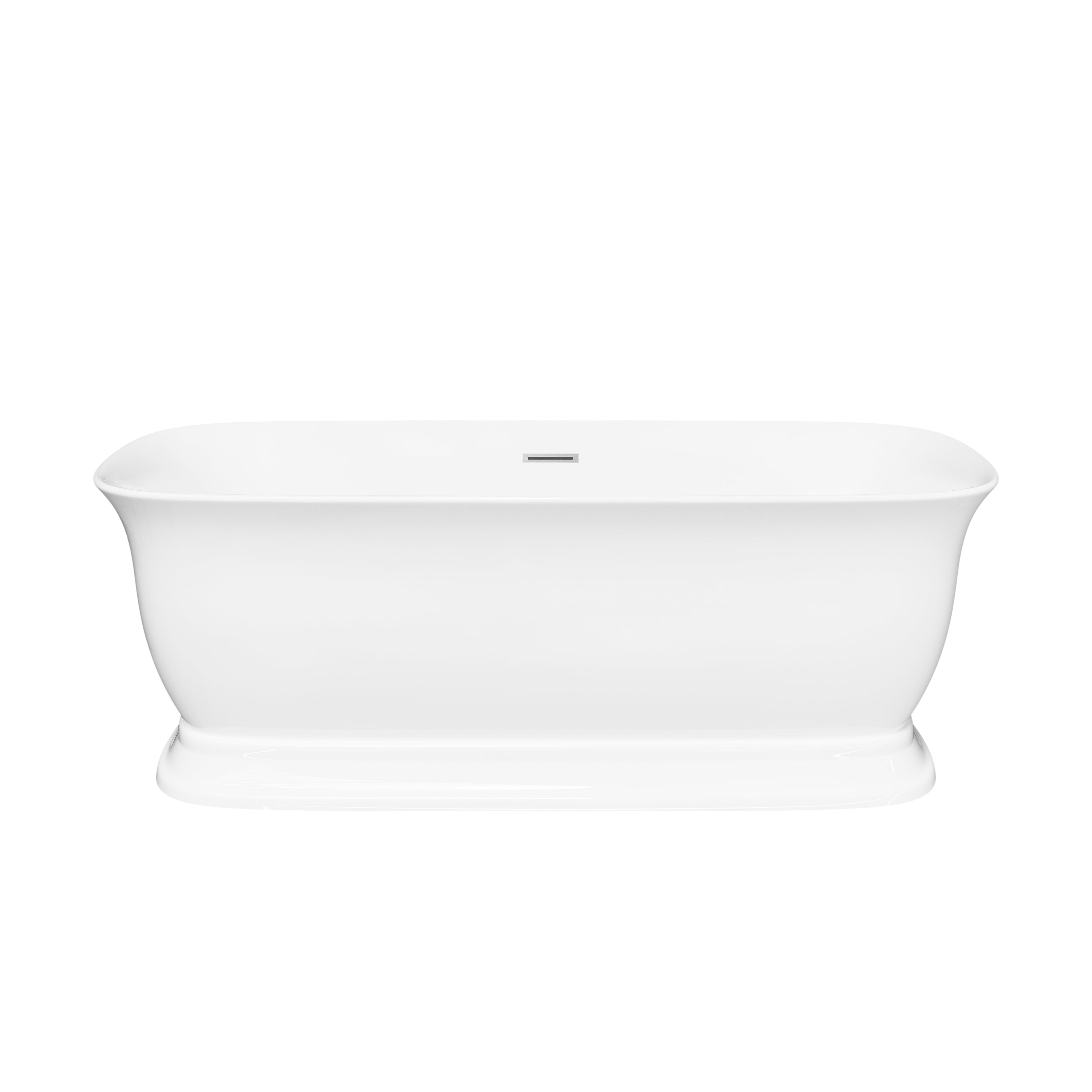67" Acrylic Freestanding Bathtub in Glossy White with Overflow and Drain