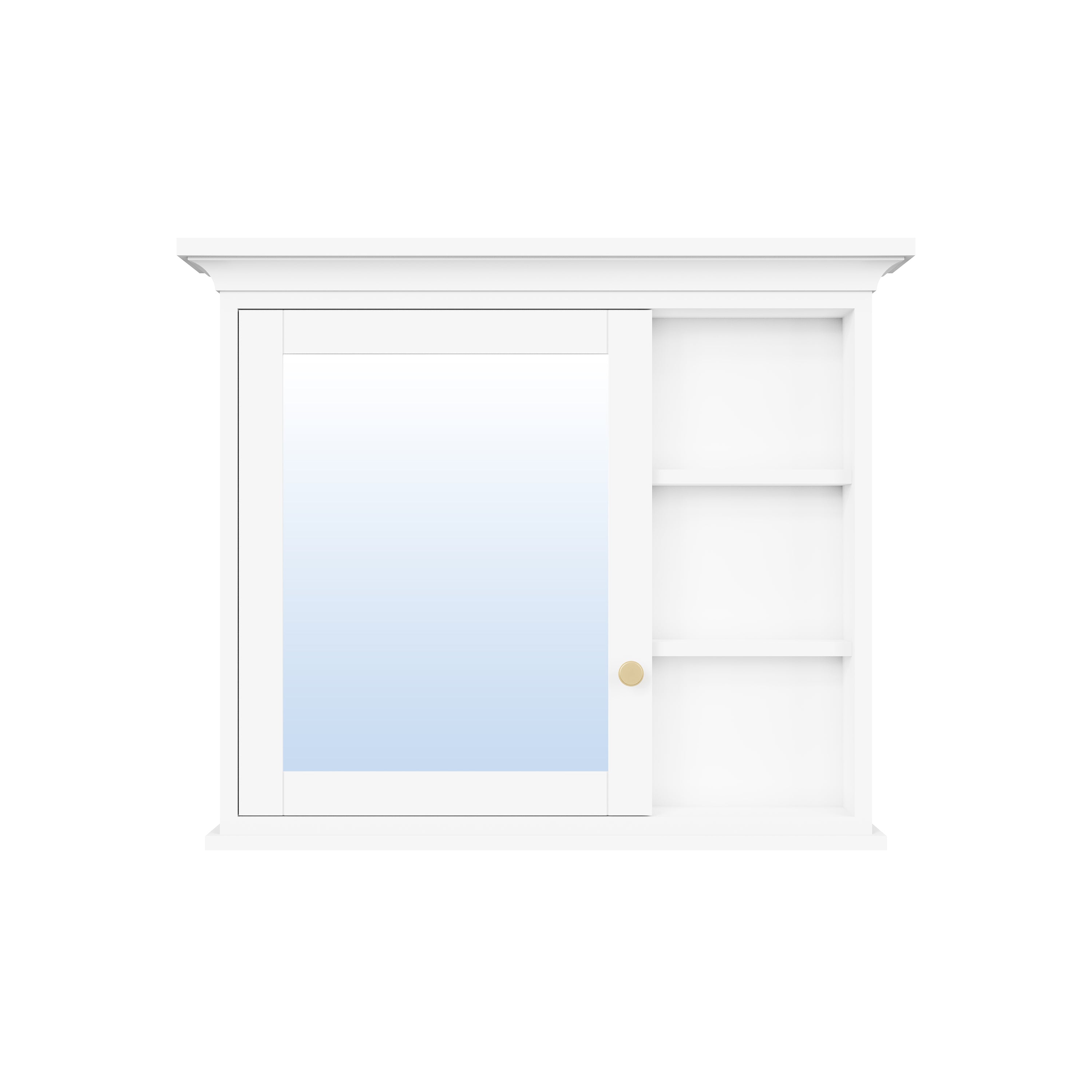 36 in.W x 30 in.H Vertical Mounting Bathroom Wood Medicine Cabinet with Mirror in White