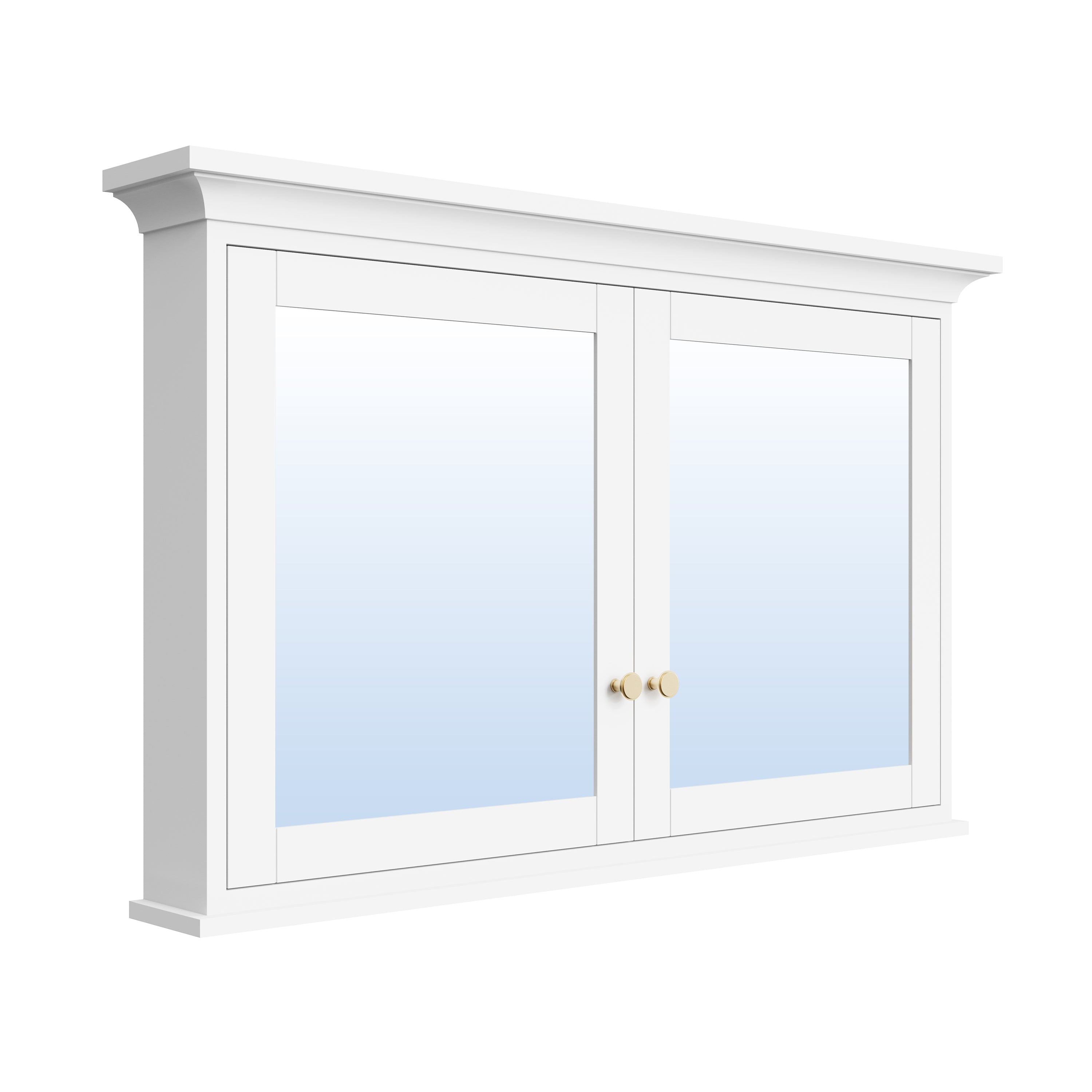 48 in.W x 30 in.H Vertical Z-Bar Mounting Bathroom Wood Medicine Cabinet with Mirror in White