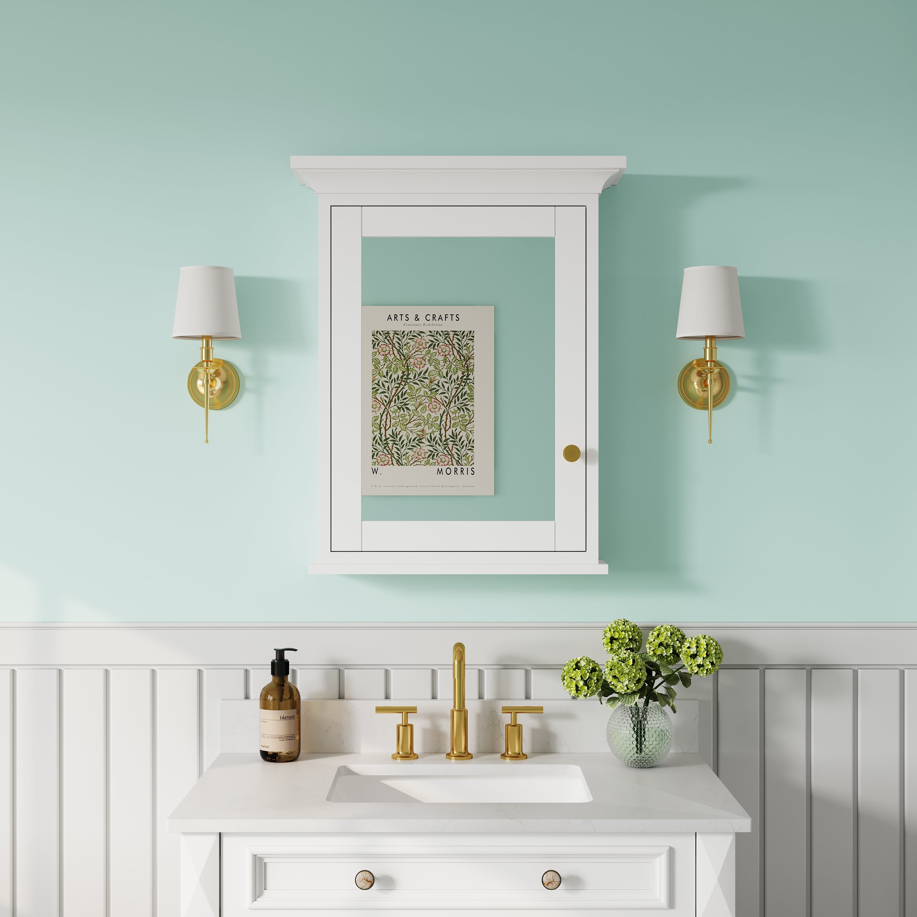 24 in.W x 30 in.H Vertical Mounting Bathroom Wood Medicine Cabinet with Mirror in White