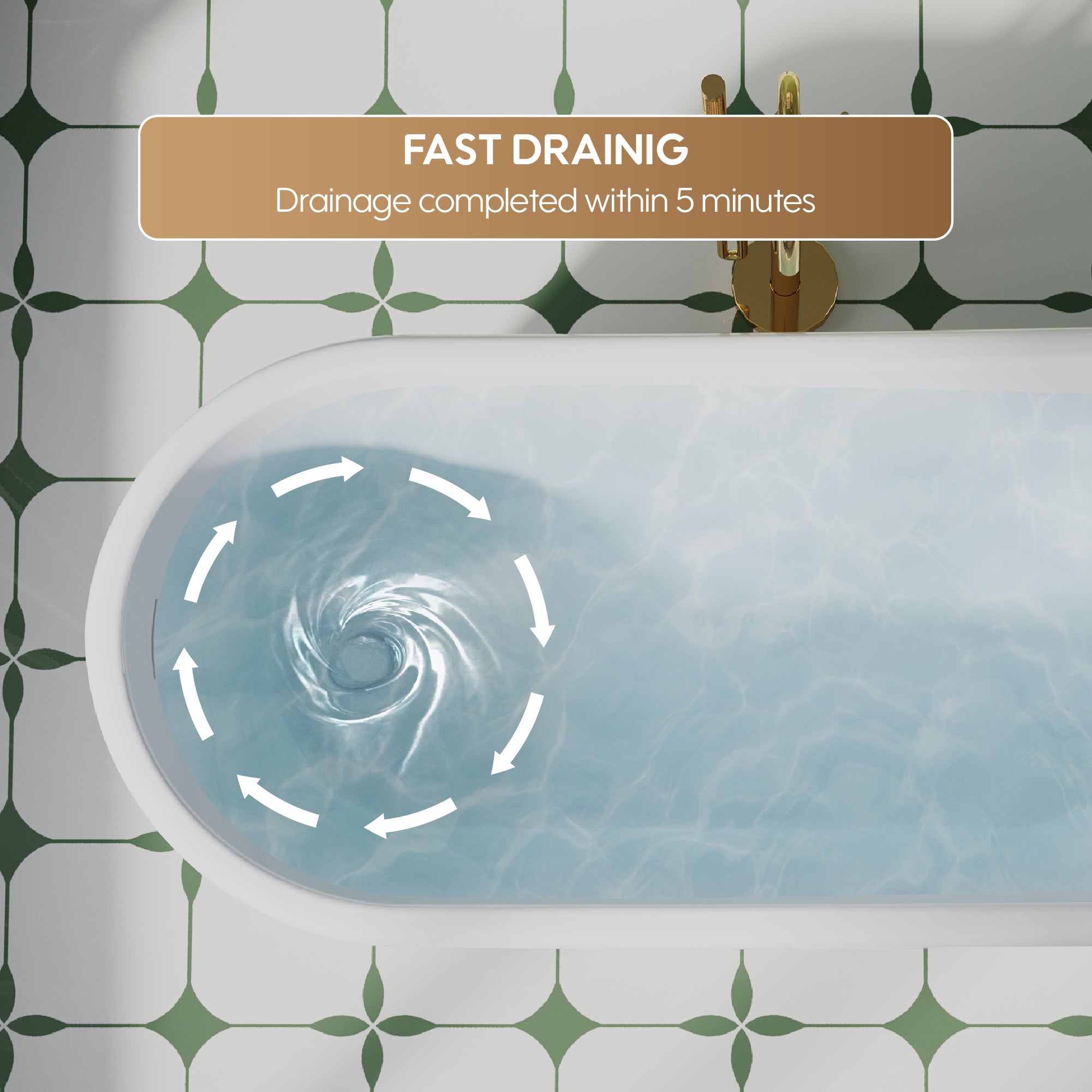 66" White Acrylic Freestanding Bathtub with Integrated Slotted Overflow