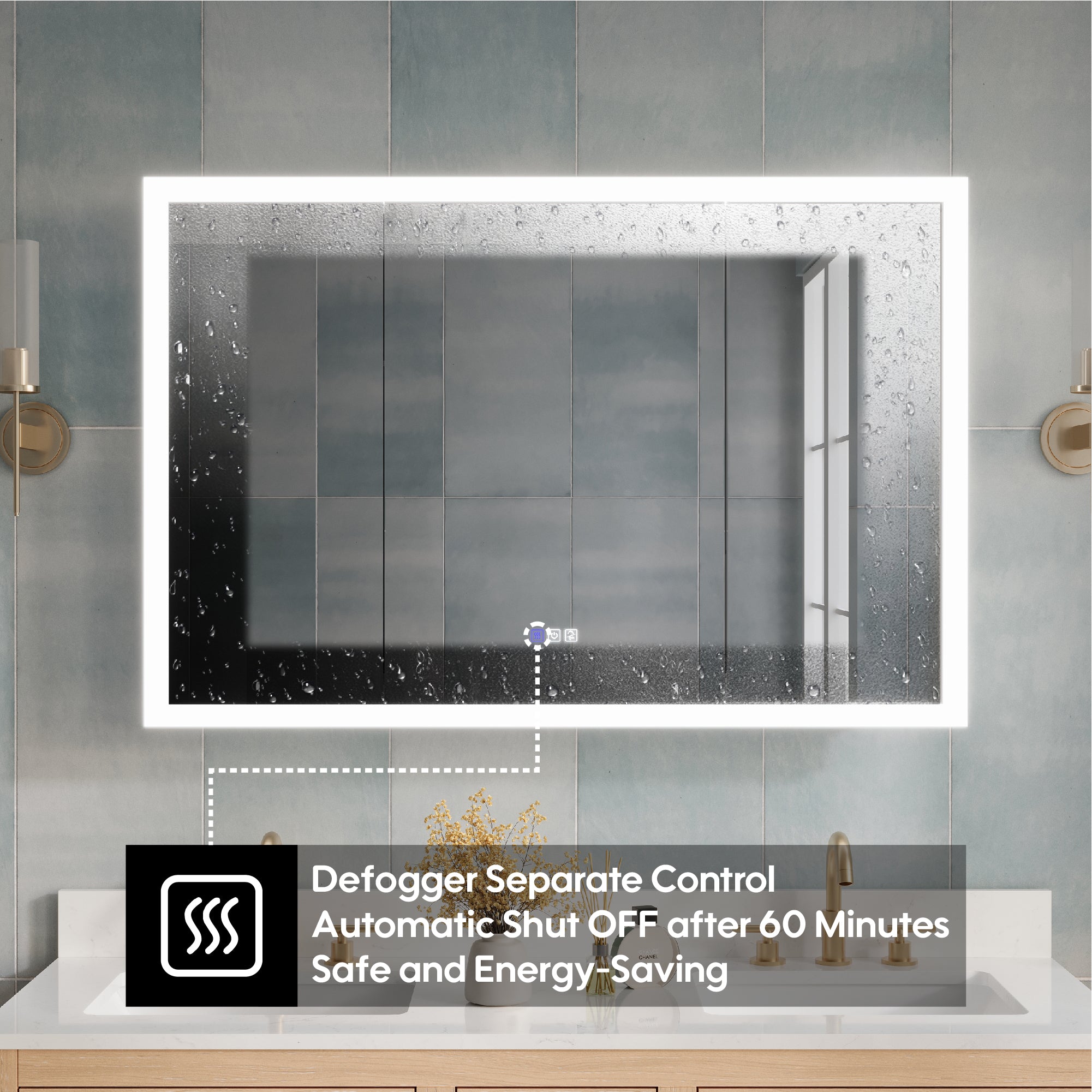 48 x 32 Inch LED Lighted Anti-fog Medicine Cabinet with Mirror, 3X Magnifier, Surface or Recess Mount