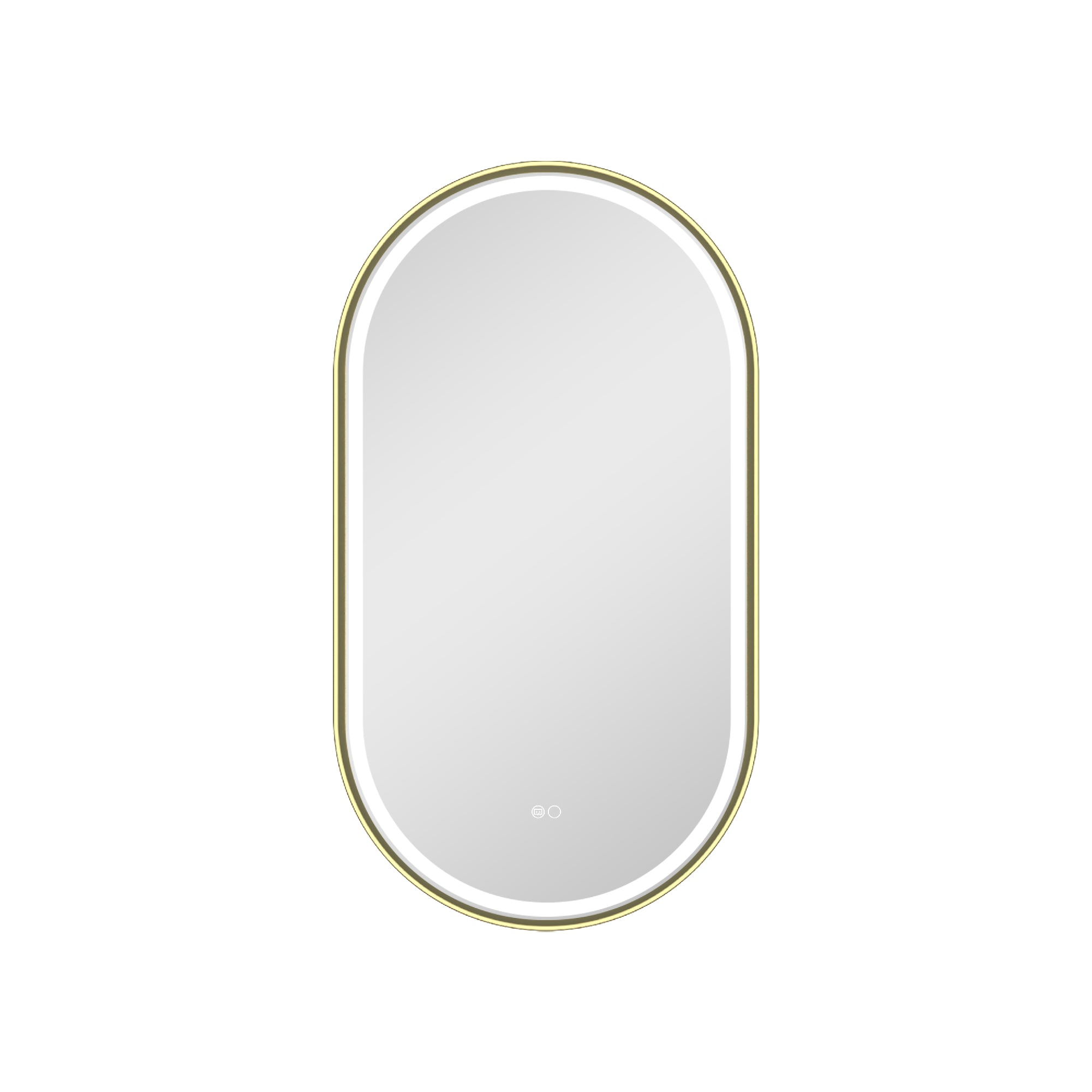 20 in. W x 36 in. H Oval Framed LED Wall-Mounted Bathroom Vanity Mirror in Brushed Gold