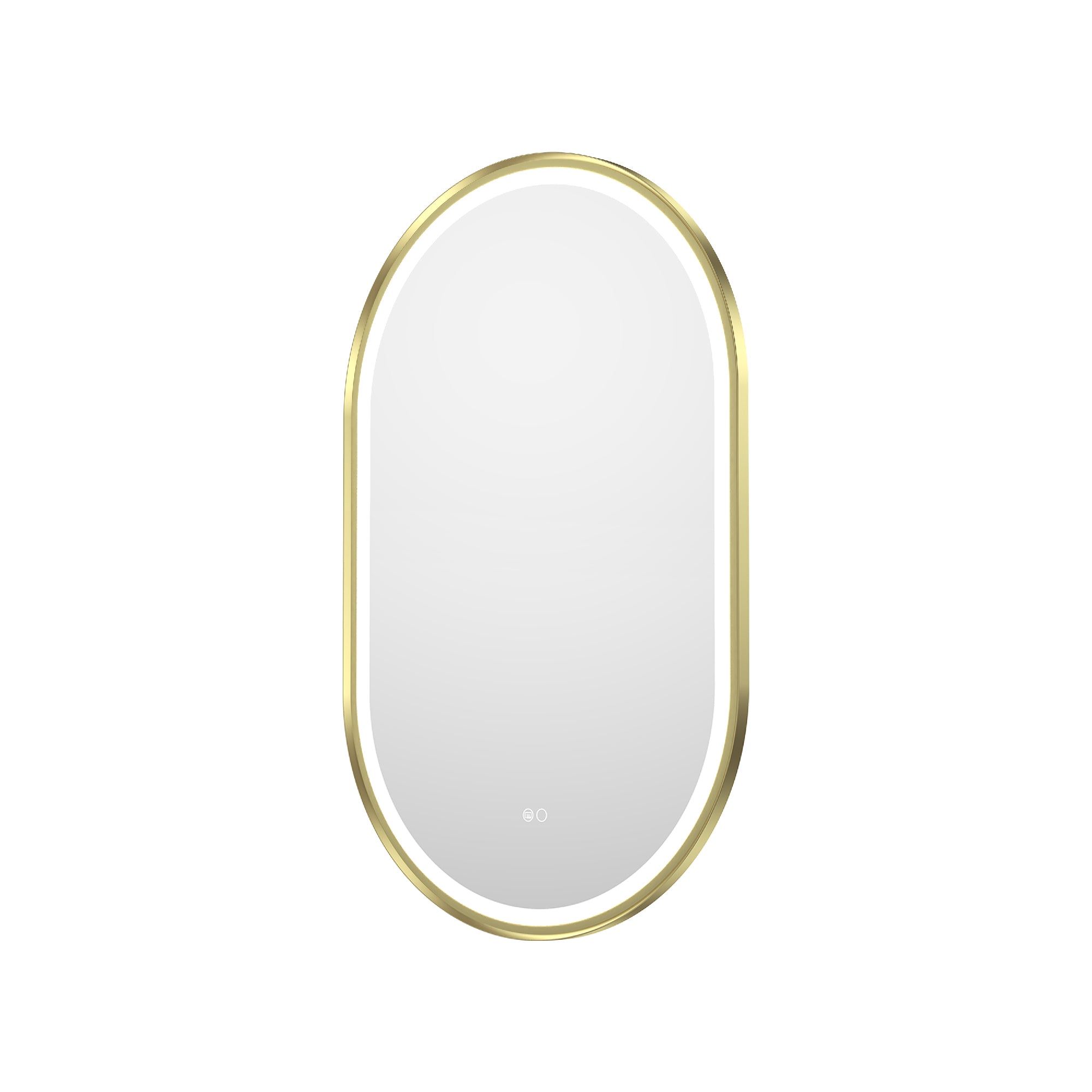 20 in. W x 36 in. H Oval Framed LED Wall-Mounted Bathroom Vanity Mirror in Brushed Gold