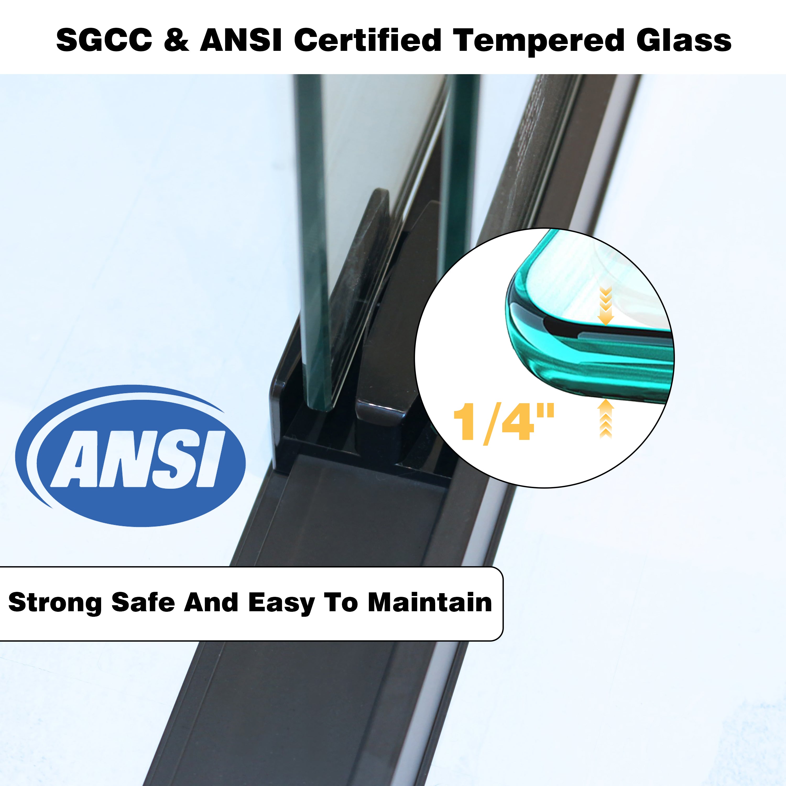 56–60 Inch Double Sliding Shower Door with Matte Black Aluminum Alloy Frame and 1/4" Tempered Clear Glass