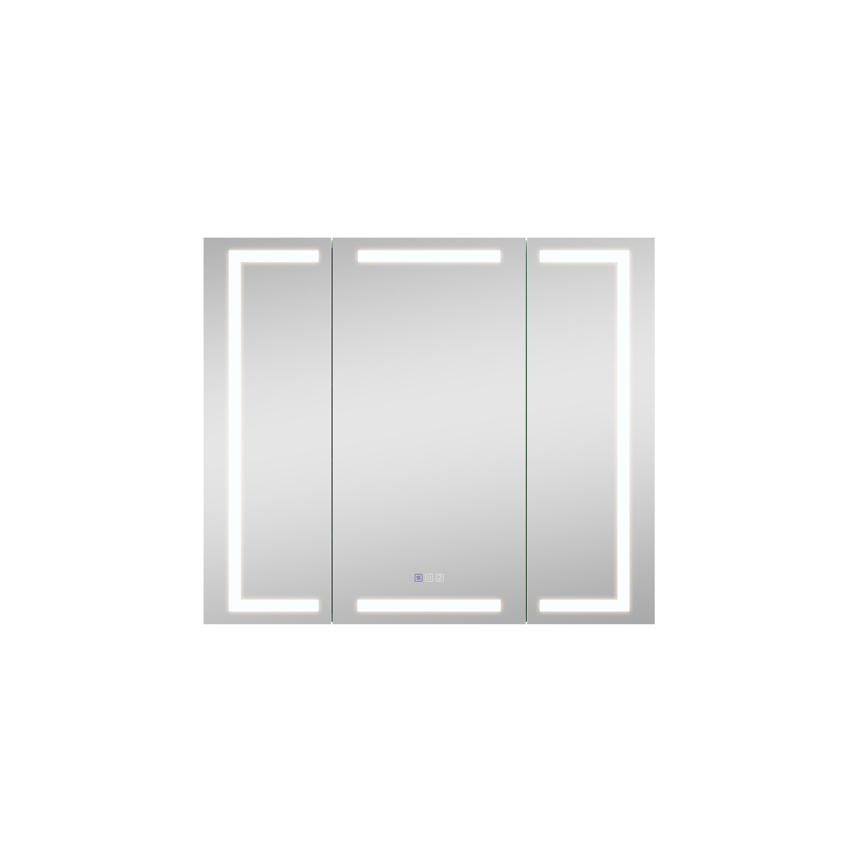 42 in. x 36 in. Aluminum LED Bathroom Medicine Cabinet with Anti-Fog, Dimmable Lighting, Outlet, Surface or Recessed Mount