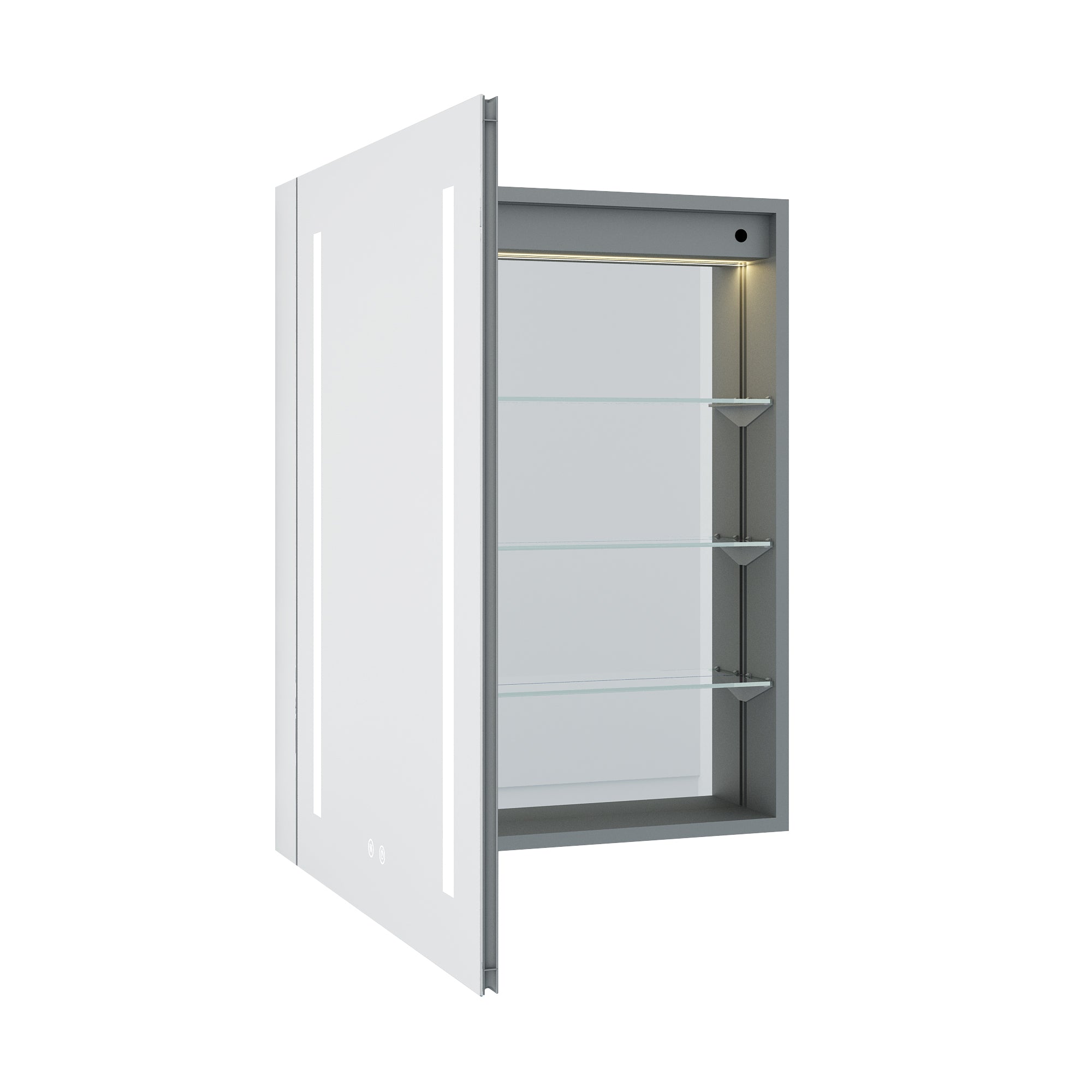 2-Pack 24 in. x 30 in. LED Lighted Surface/Recessed Mount Mirror Medicine Cabinet, Left Hinge+Right Hinge