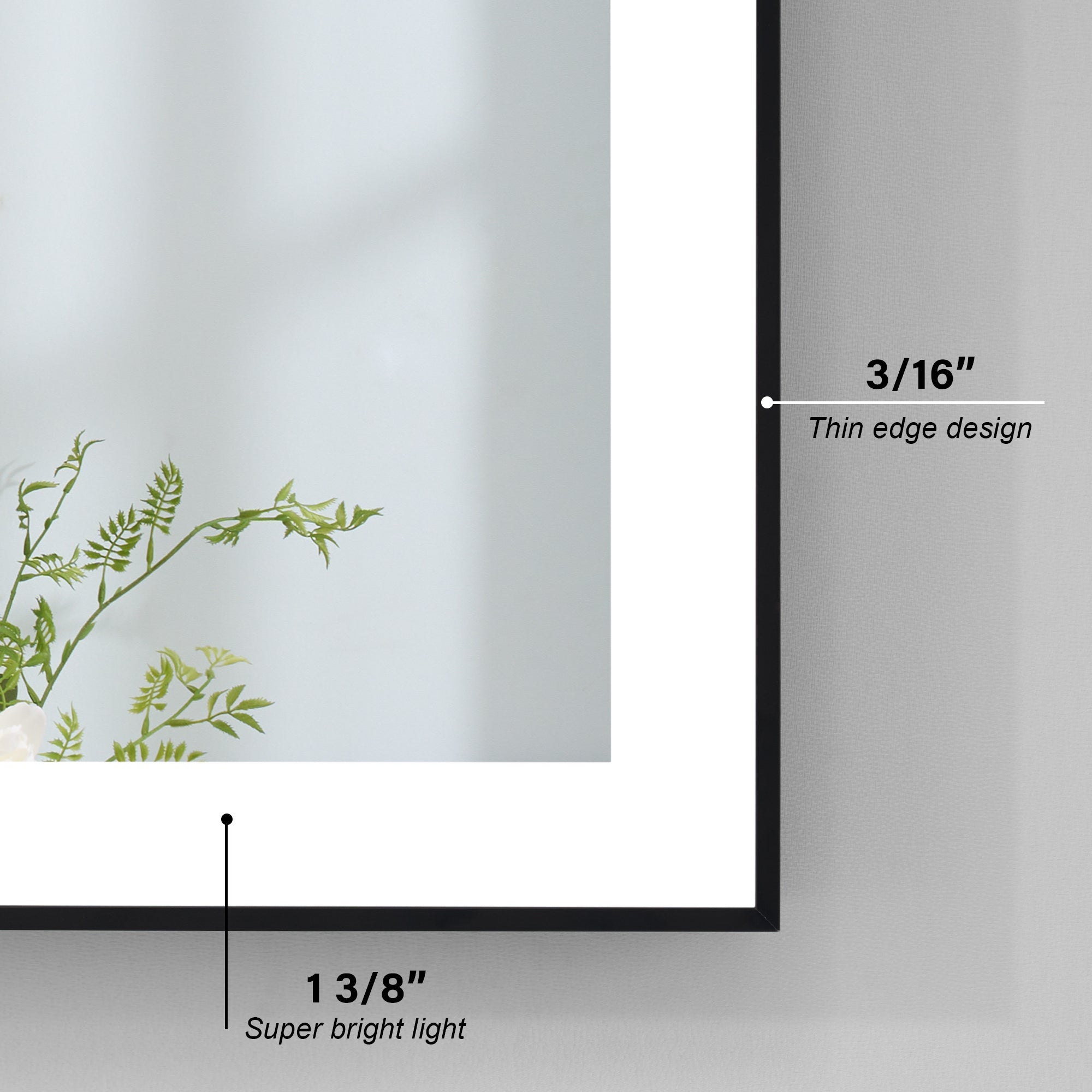 72 in. W x 36 in. H Rectangular Framed LED Light Wall Vertical/Horizontal Bathroom Vanity Mirror