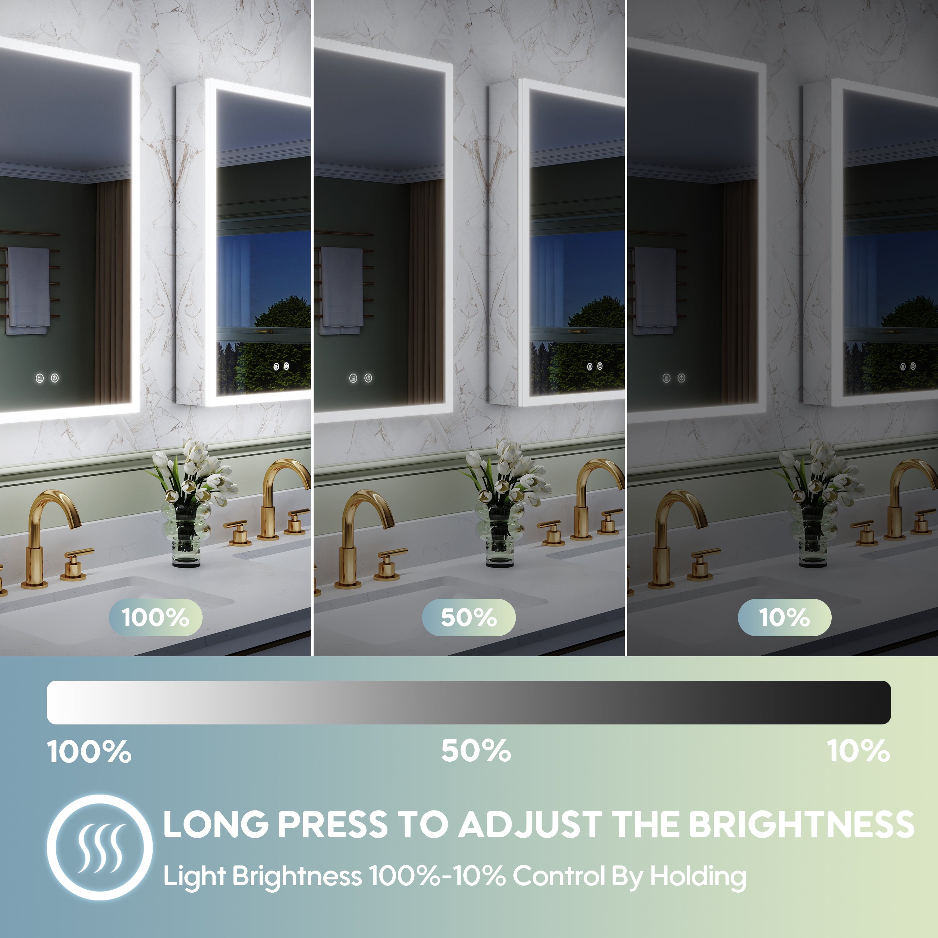 2-Pack 20" x 30" LED Medicine Cabinet with Mirror, Recessed or Surface Mount, Left/Right Hinge, Rectangular
