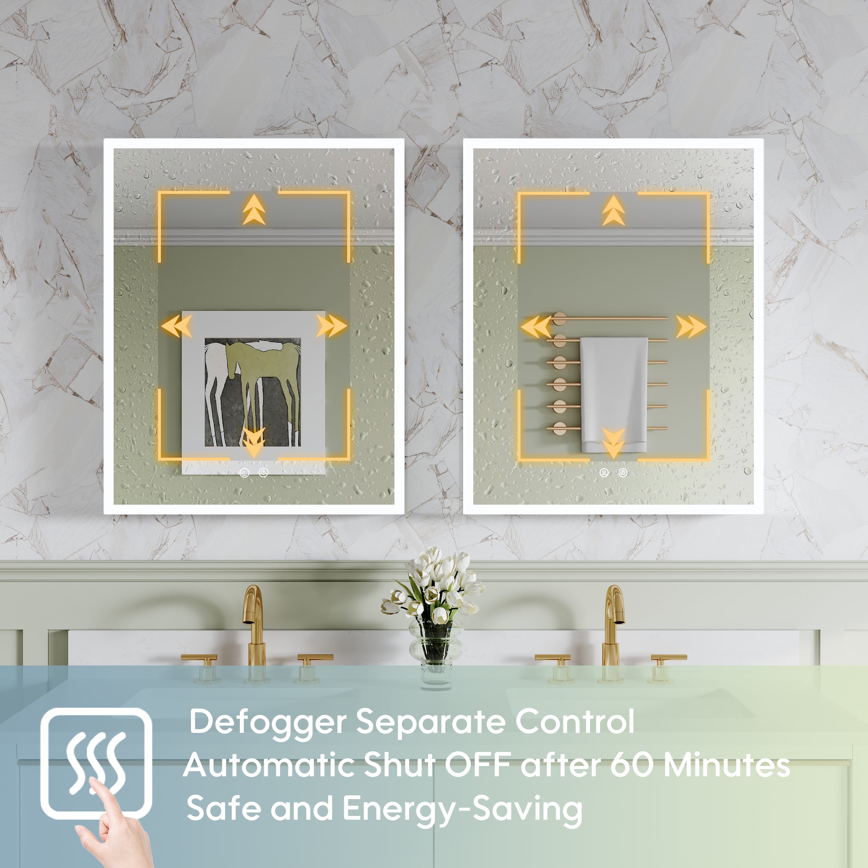 2-Pack 24" x 30" LED Medicine Cabinet with Mirror, Recessed or Surface Mount, Left/Right Hinge, Rectangular
