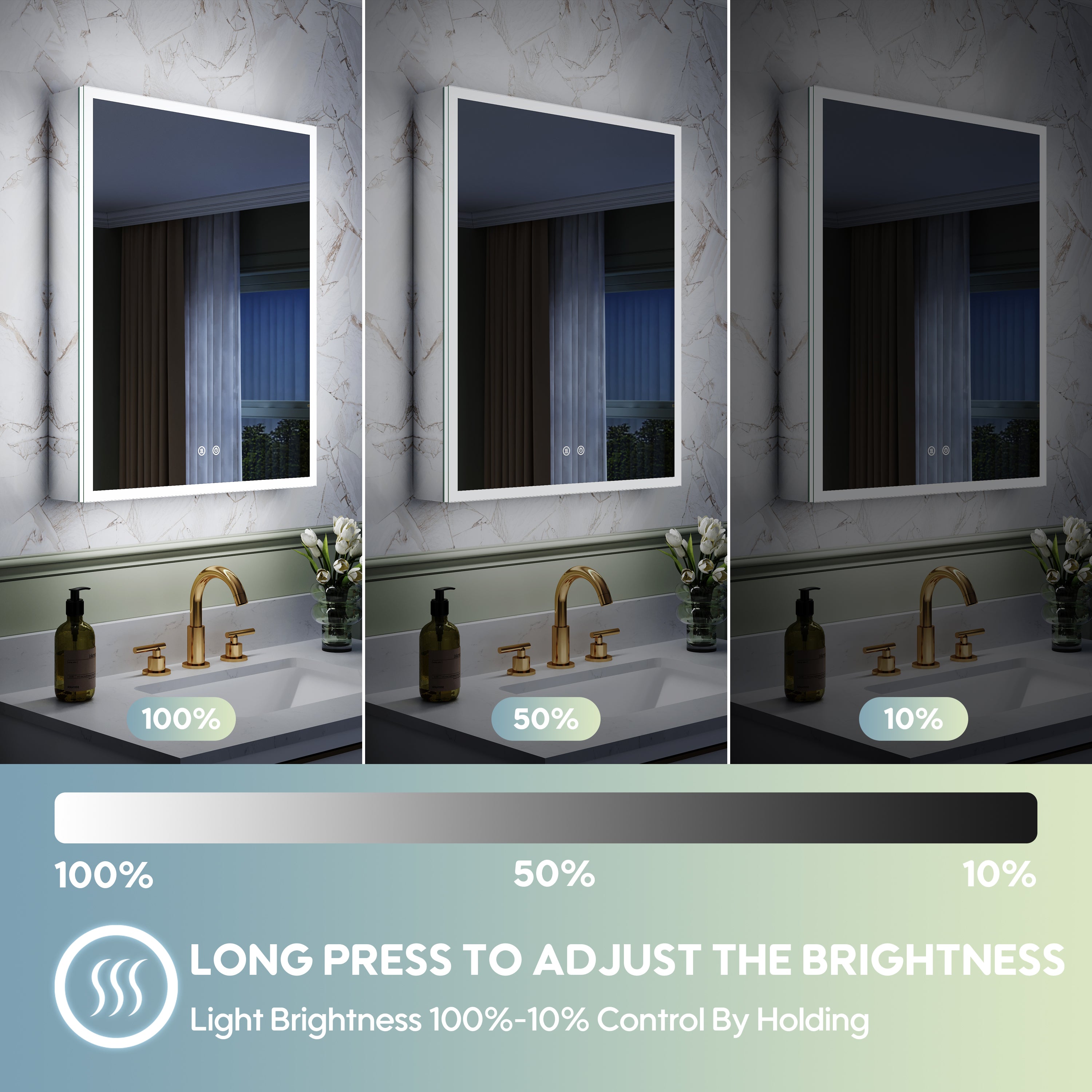 24 in. x 30 in. Rectangular Recessed/Surface Mount Left Medicine Cabinet with Mirror and LED Light