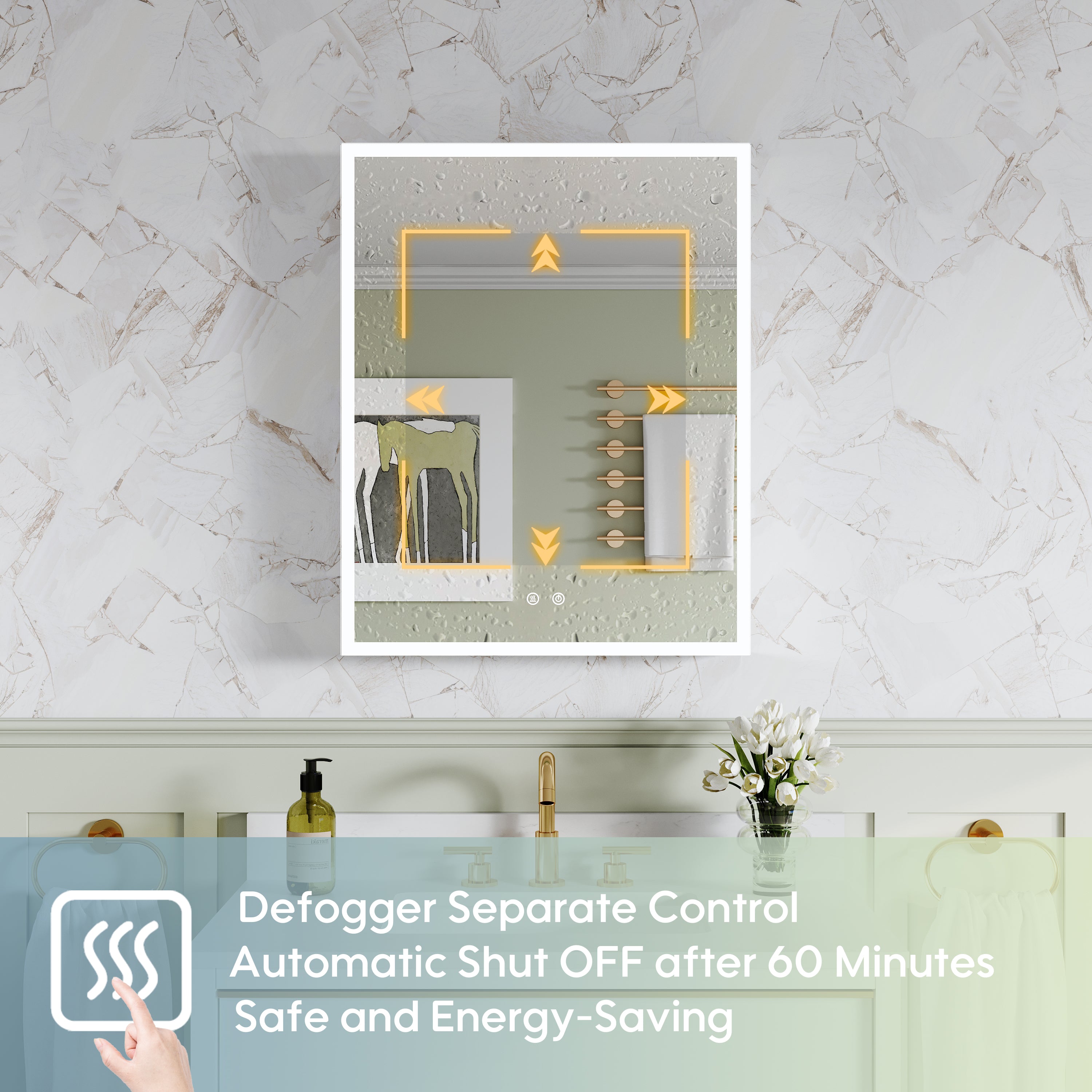 24 in. x 30 in. Rectangular Recessed/Surface Mount Left Medicine Cabinet with Mirror and LED Light
