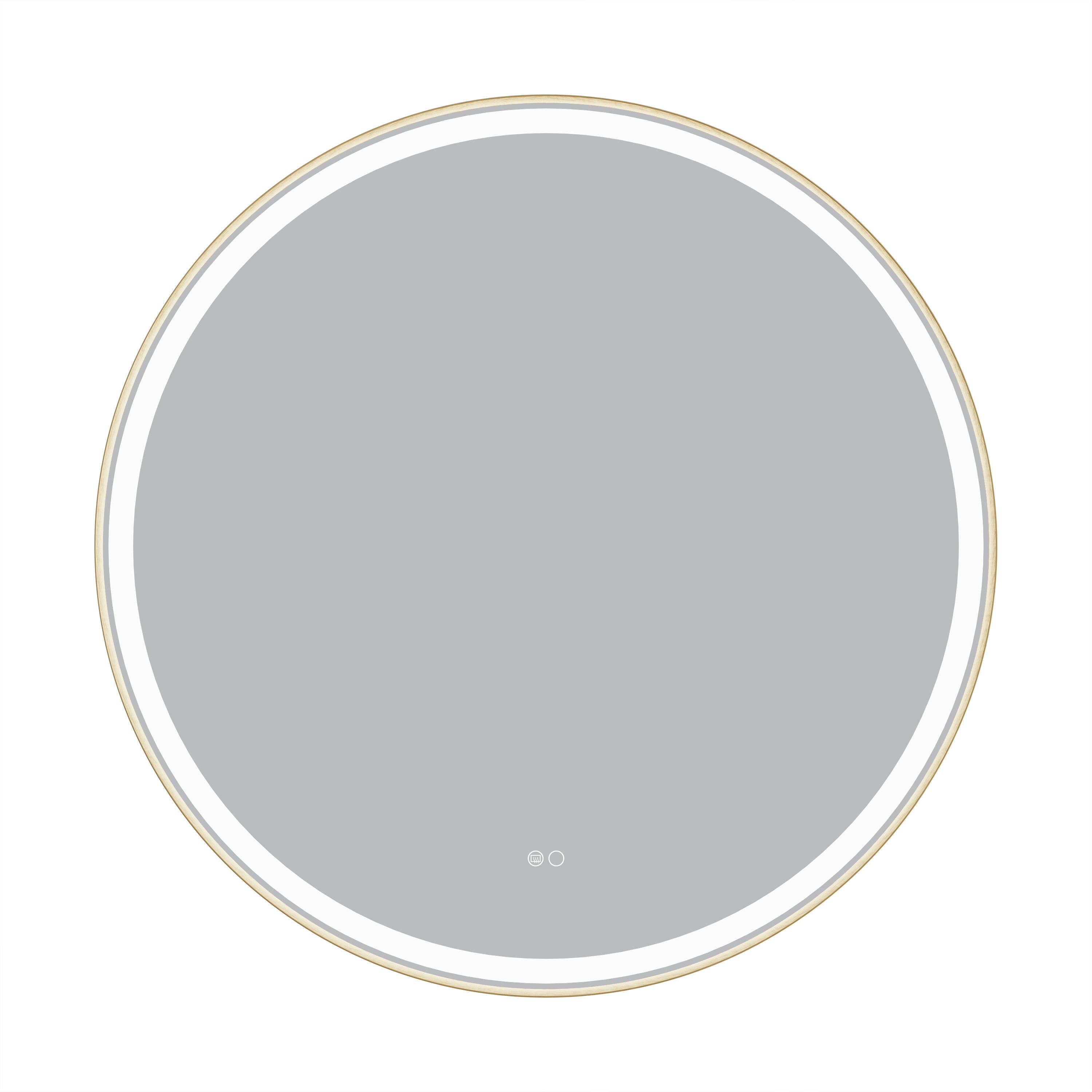 36 in. W x 36 in. H Framed Round LED Light Bathroom Vanity Mirror in Brushed Gold