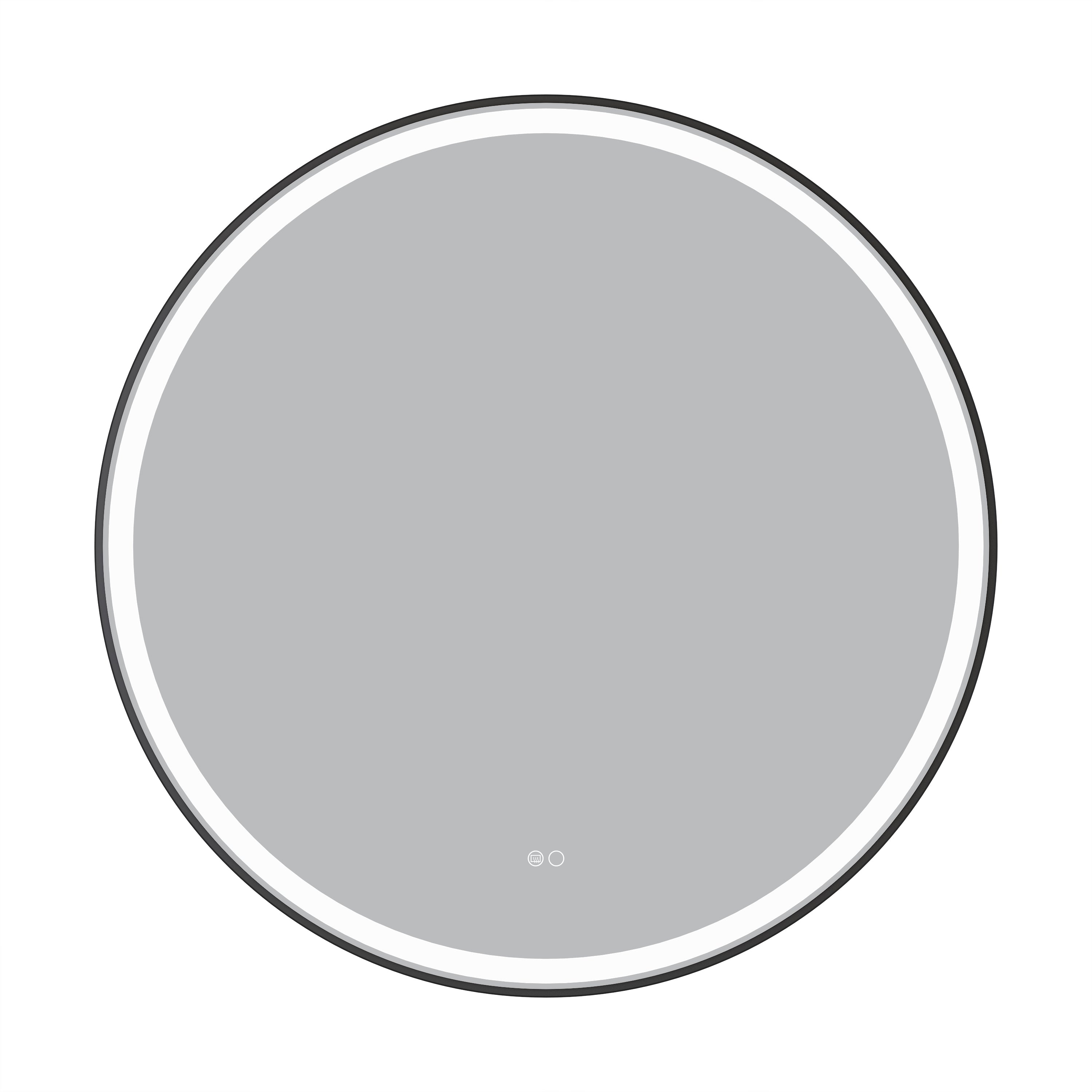 36 in. W x 36 in. H Framed Round LED Light Bathroom Vanity Mirror in Matte Black