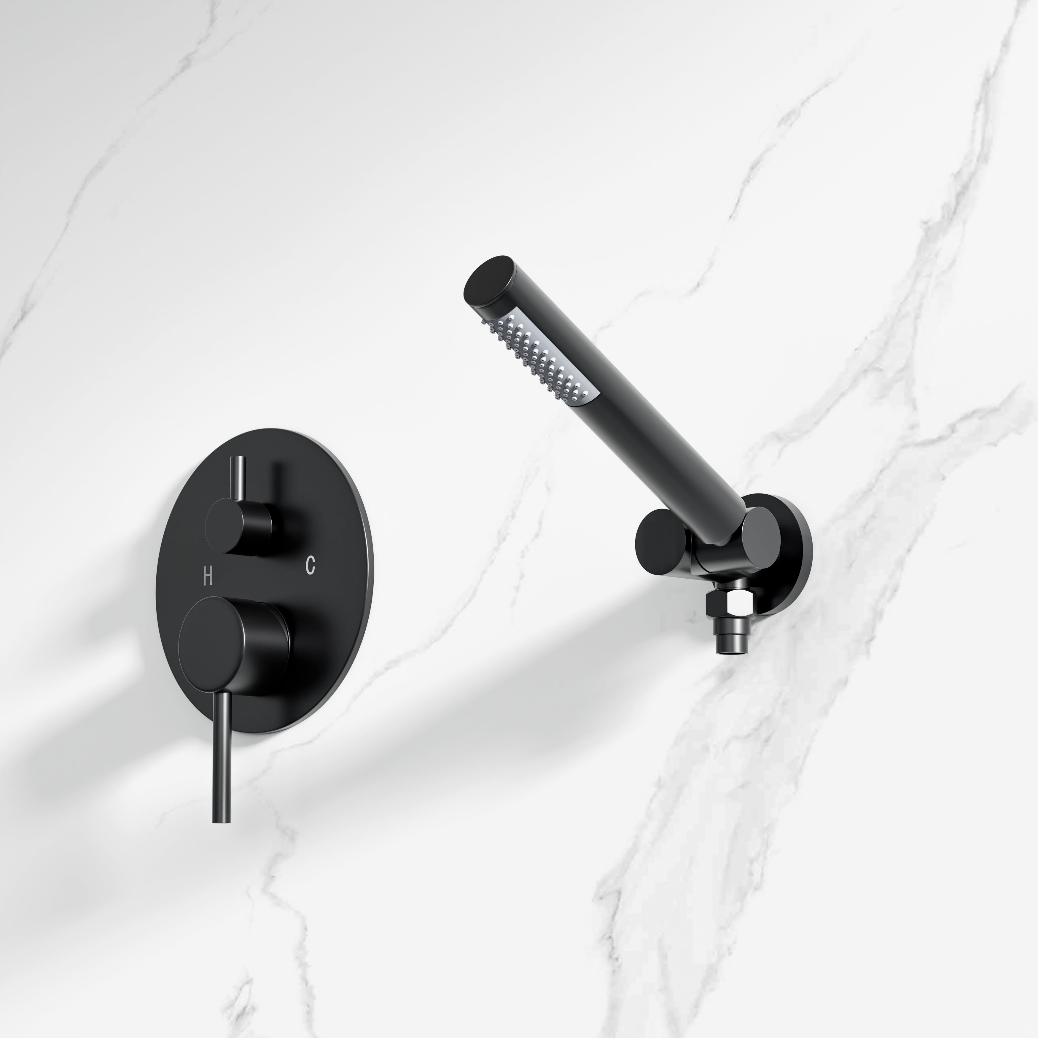 10 inch 1-Spray Patterns with 1.5 GPM Wall Mounted Dual Shower Heads in Matte Black (Valve Included)