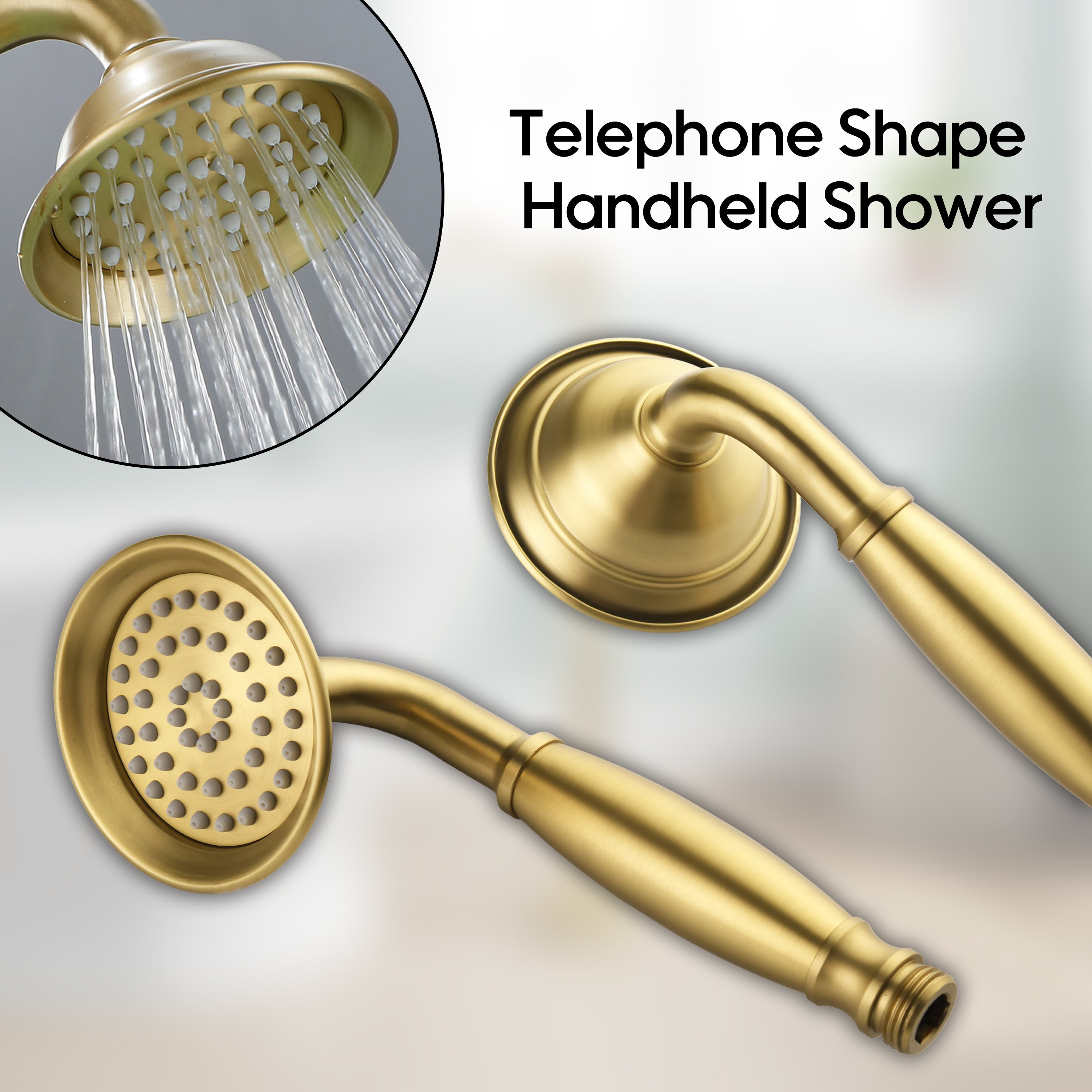 Freestanding Floor Mount Tub Faucet with 360° Swivel Spout, Brass Body & SUS304 Hand Shower
