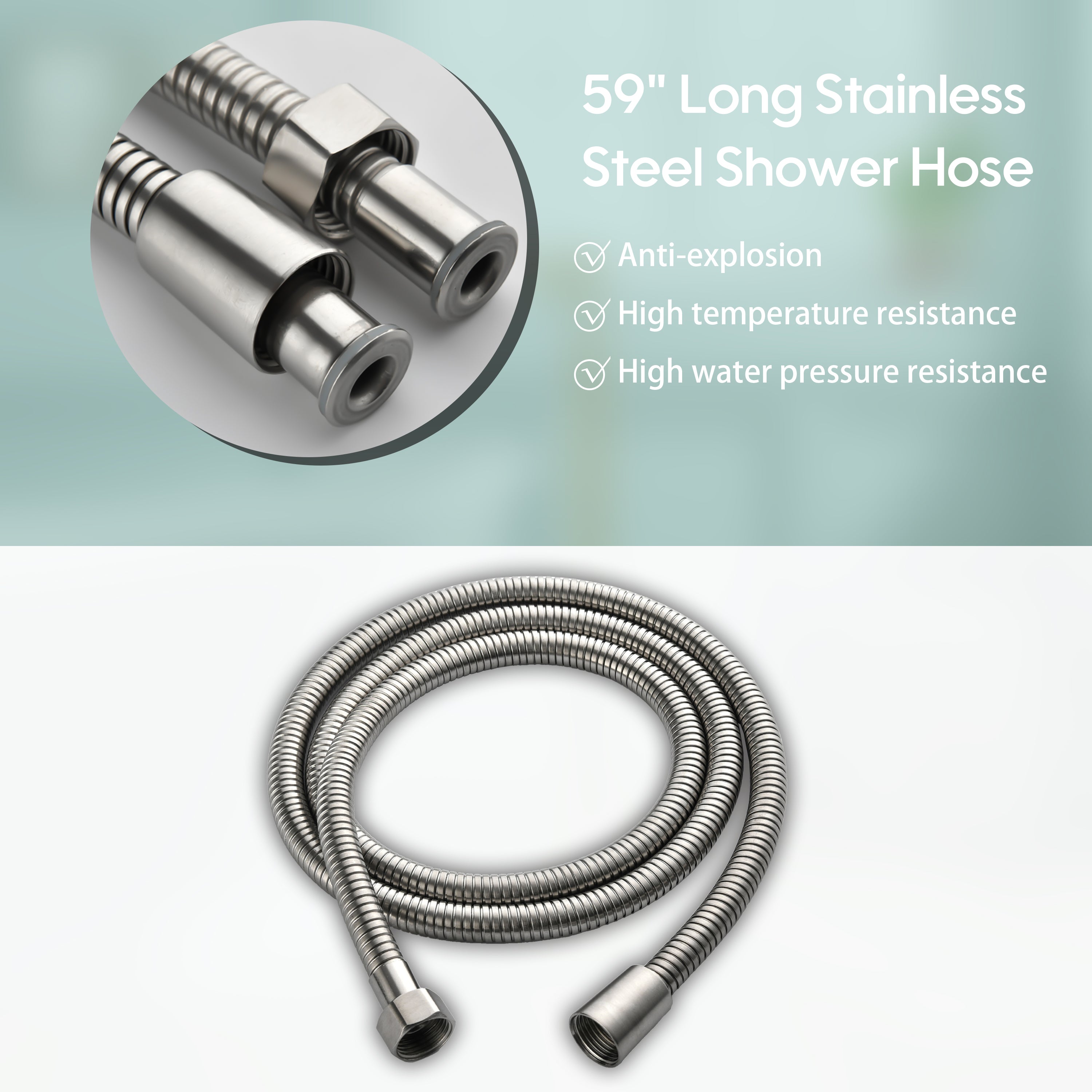 Freestanding Floor Mount Tub Faucet with 360° Swivel Spout, Brass Body & SUS304 Hand Shower