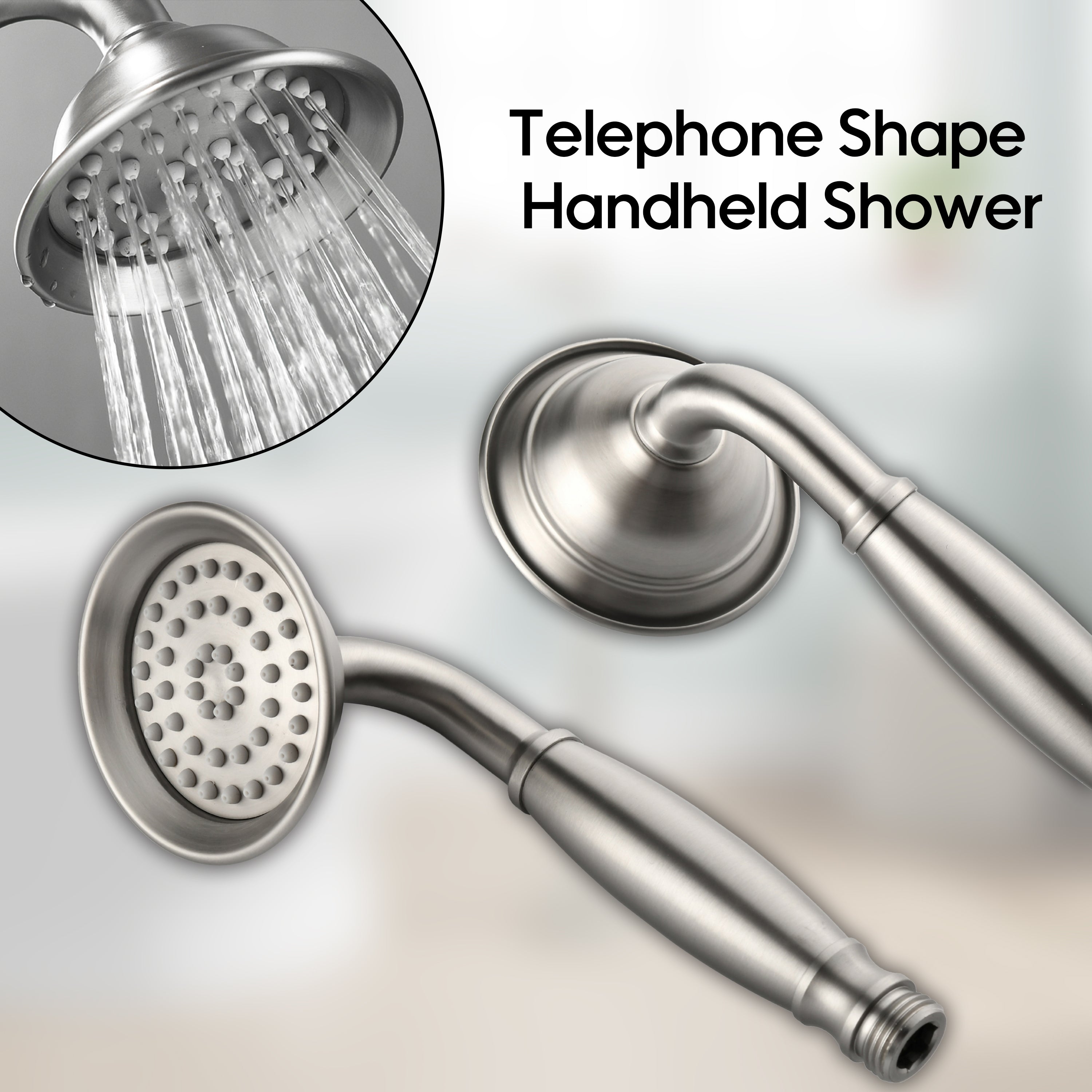Freestanding Floor Mount Tub Faucet with 360° Swivel Spout, Brass Body & SUS304 Hand Shower