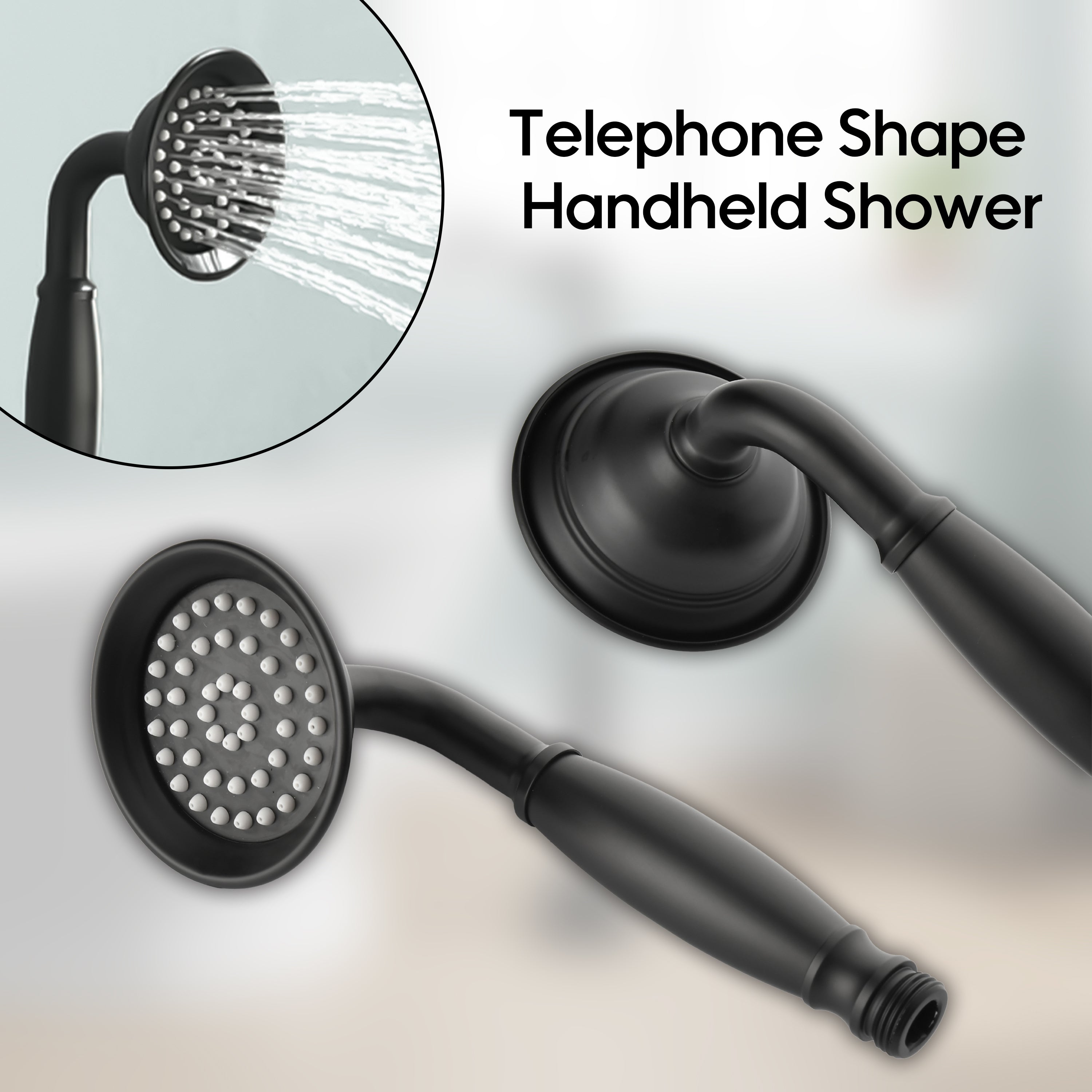 Freestanding Floor Mount Tub Faucet with 360° Swivel Spout, Brass Body & SUS304 Hand Shower
