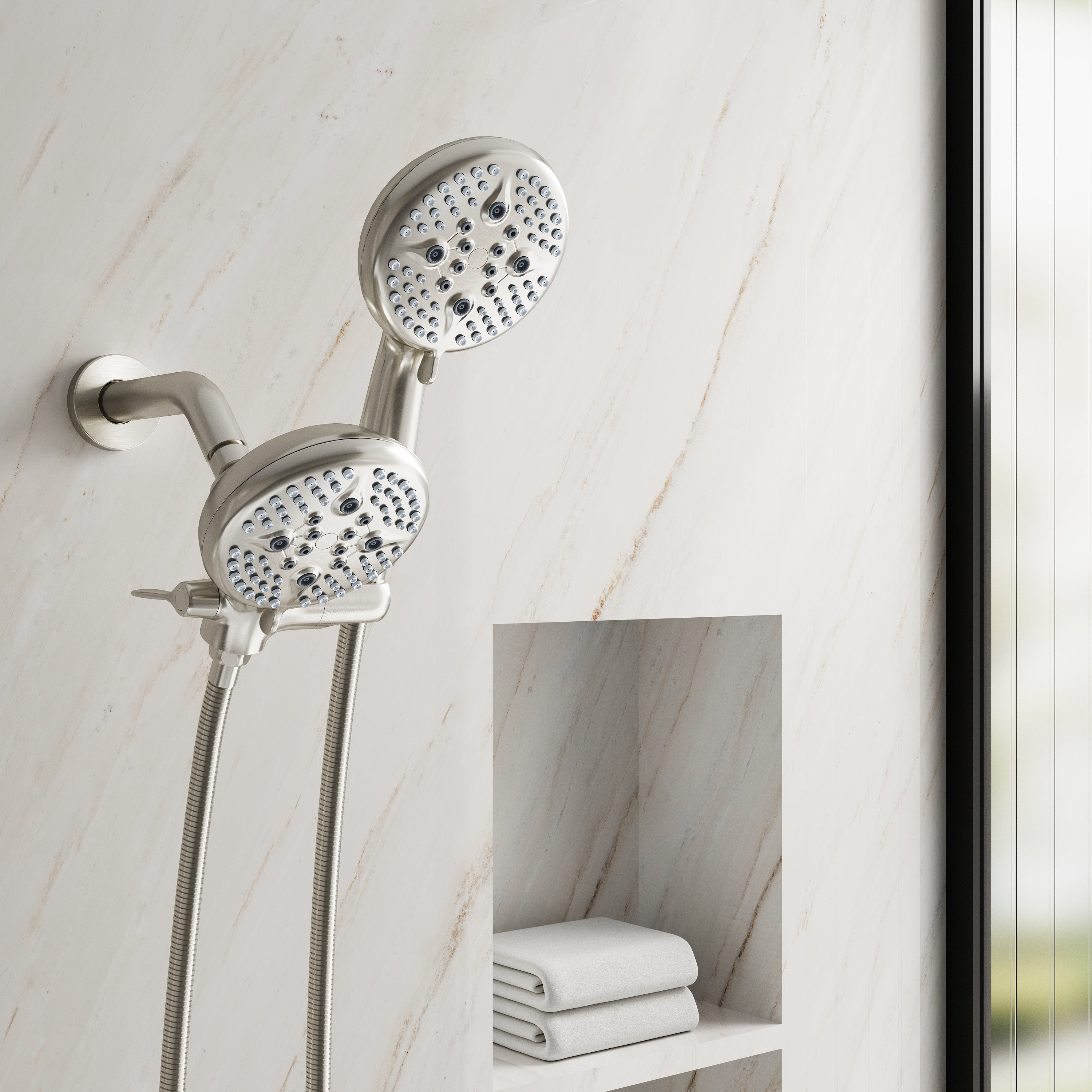 Shower System with 5-Function Handheld & Rainfall Shower Head, High-Flow Tub Spout, cUPC Certified Cartridge, 2.5GPM
