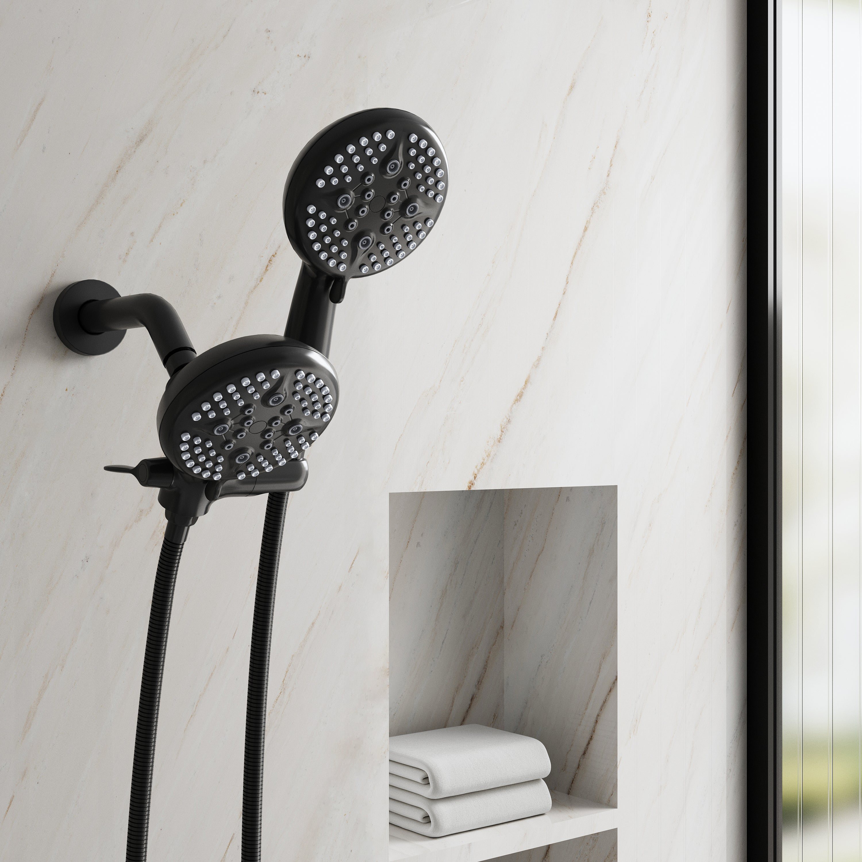 Shower System with 5-Function Handheld & Rainfall Shower Head, High-Flow Tub Spout, cUPC Certified Cartridge, 2.5GPM